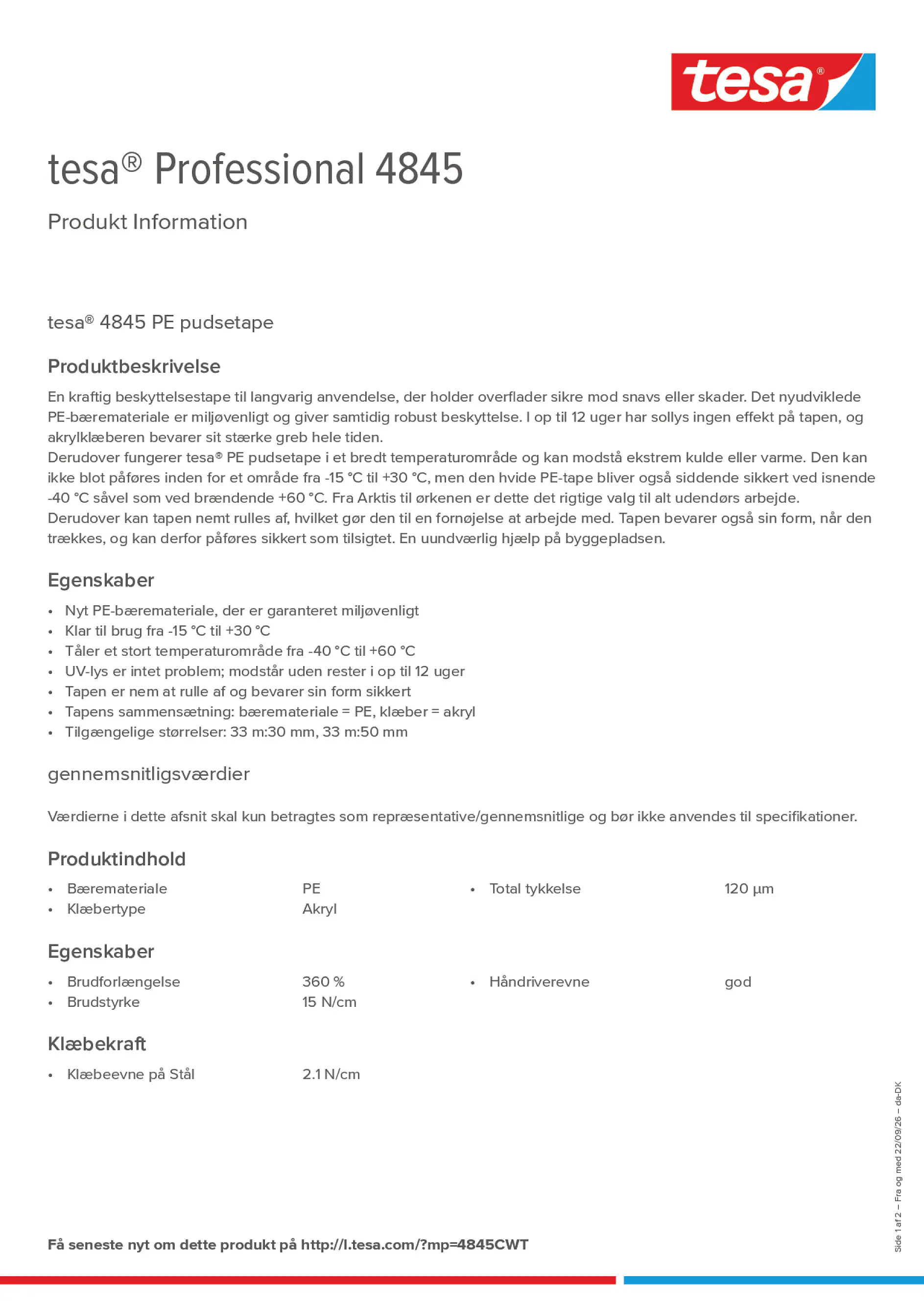 Product information_tesa® Professional 04845_da-DK