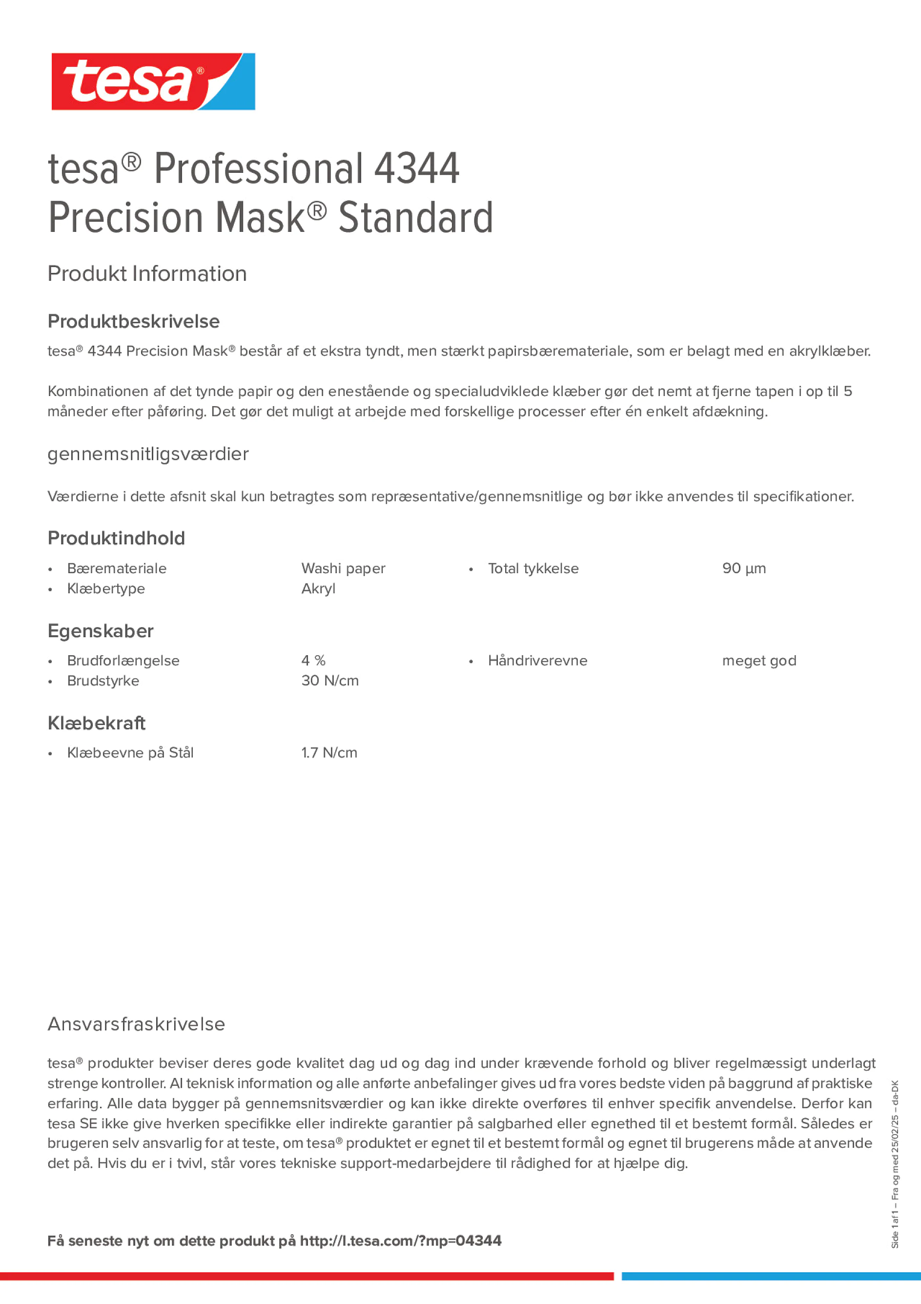Product information_tesa® Professional 04344_da-DK