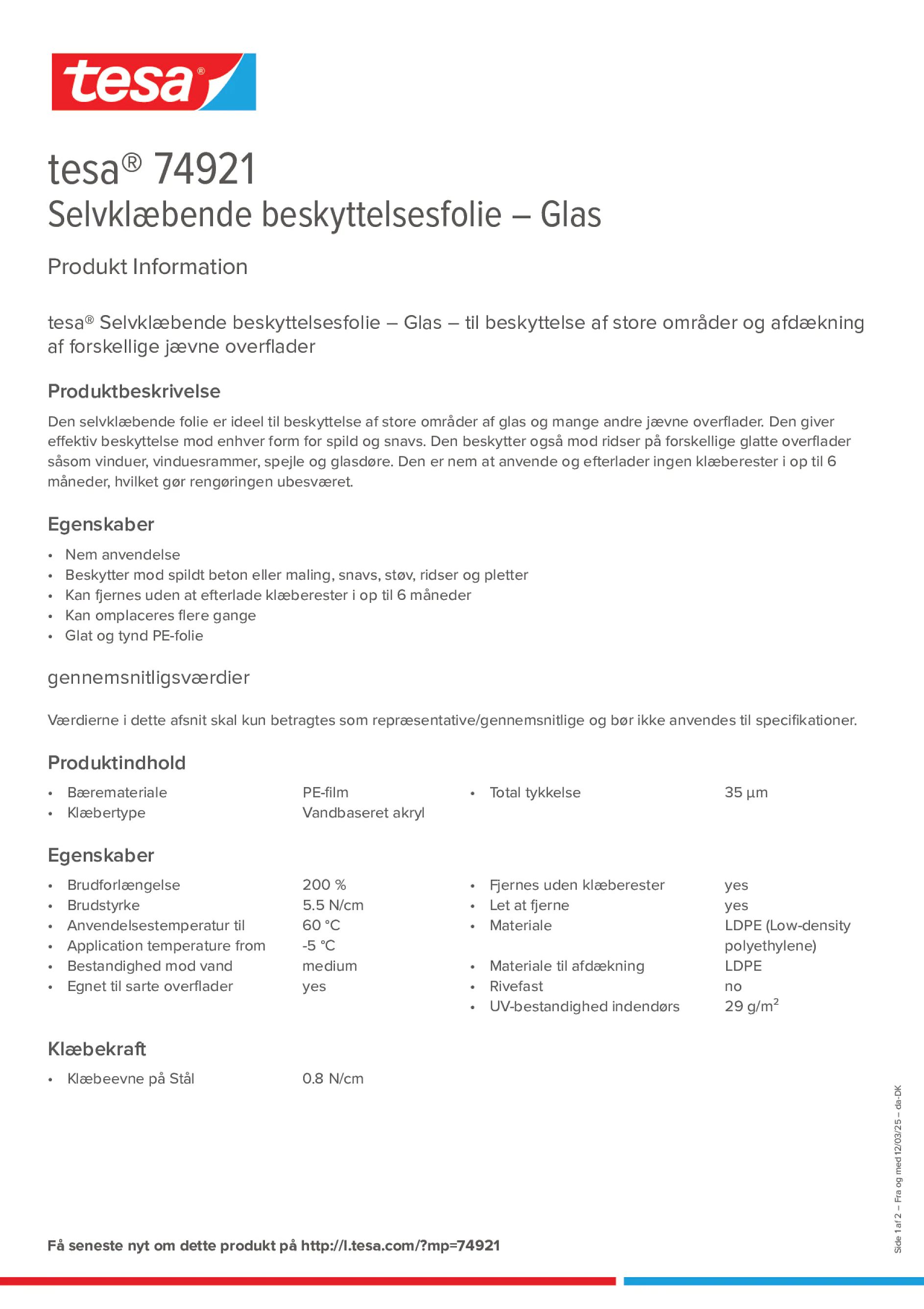 Product information_tesa® 74921_da-DK