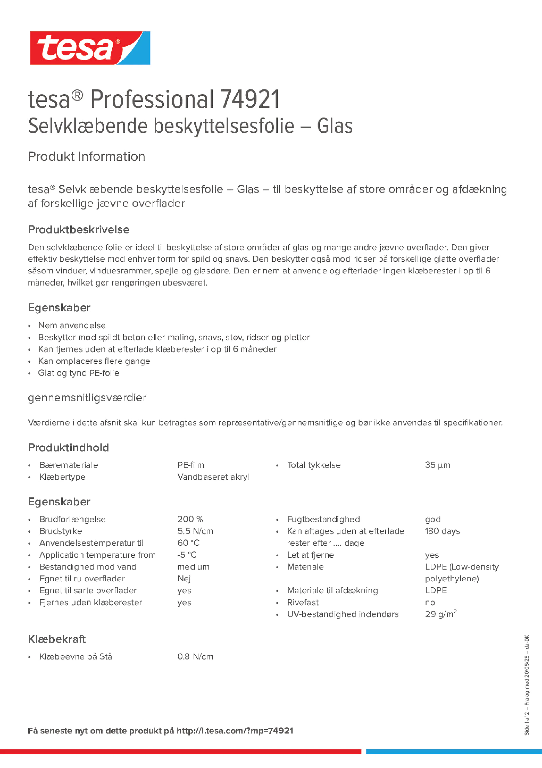 Product information_tesa® 74921_da-DK