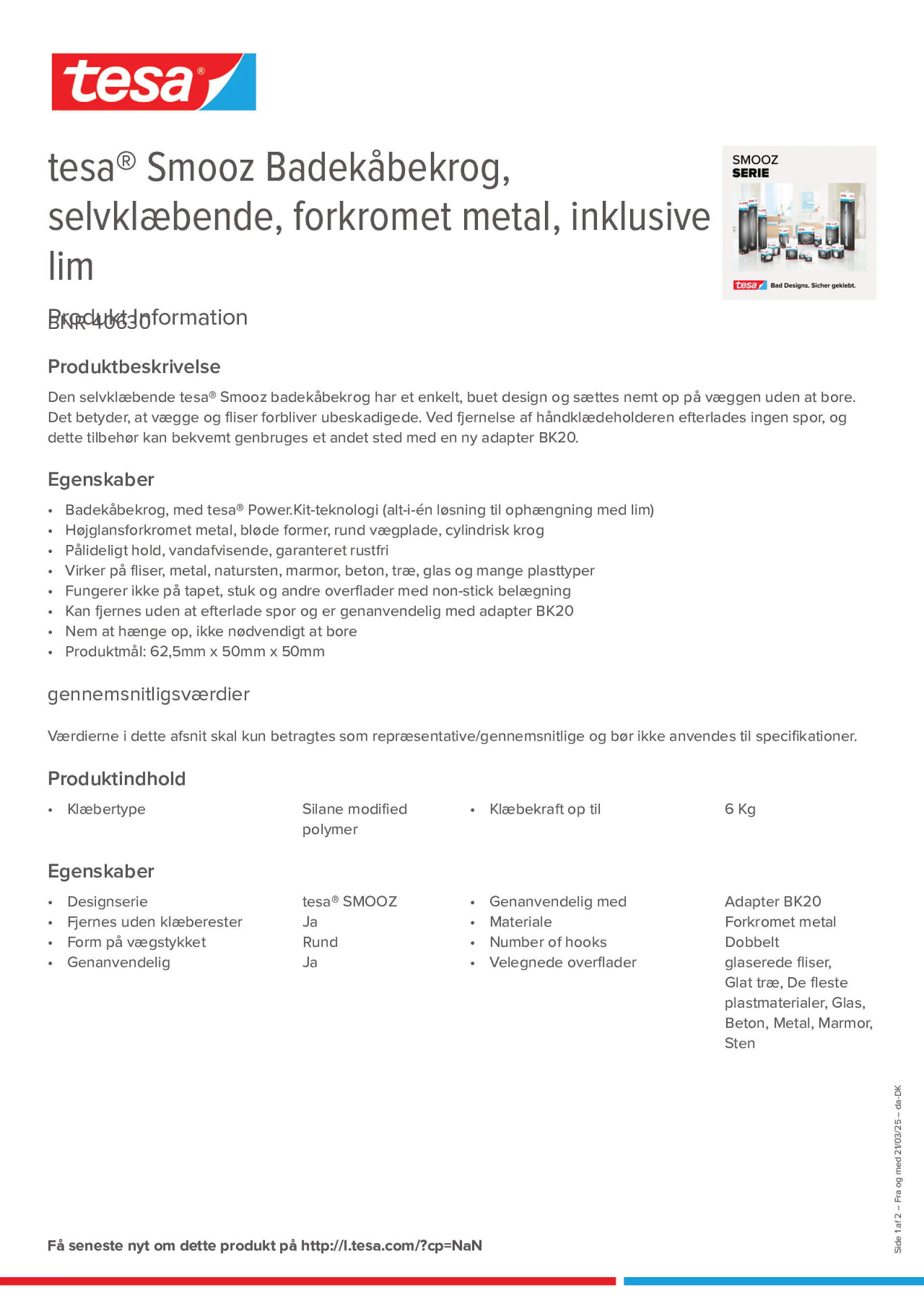 Product information_tesa® 40630_da-DK