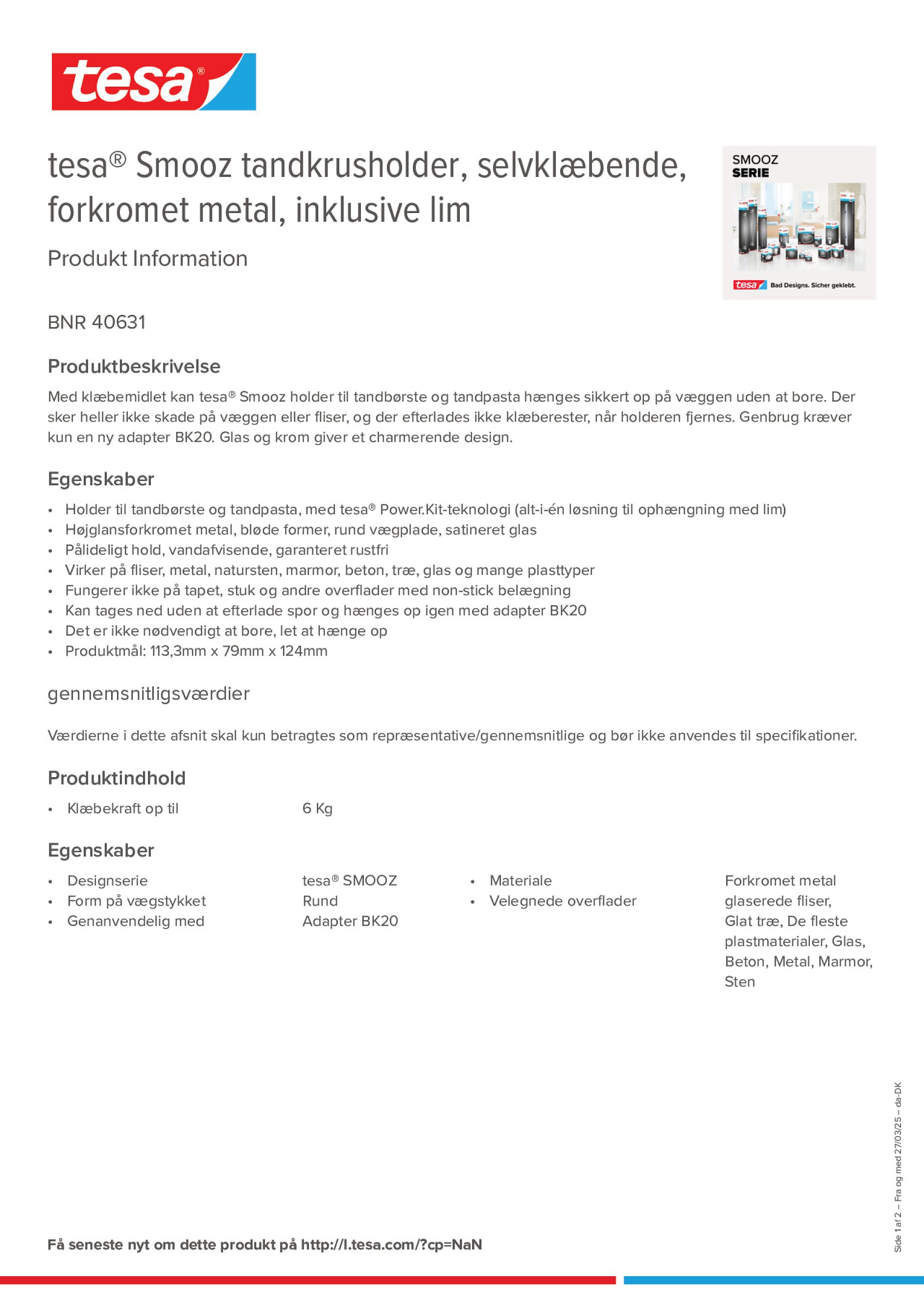 Product information_tesa® 40631_da-DK