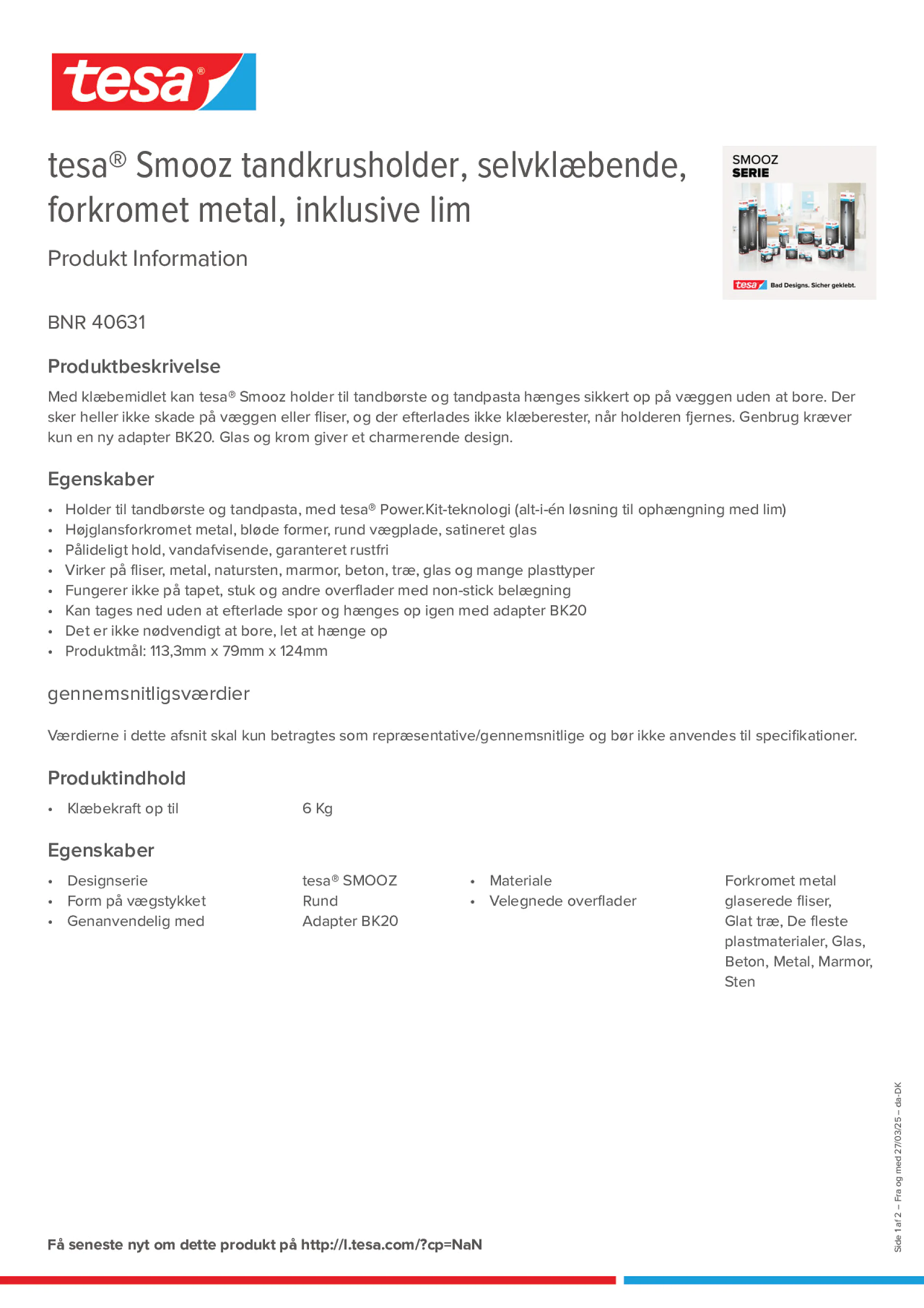 Product information_tesa® 40631_da-DK