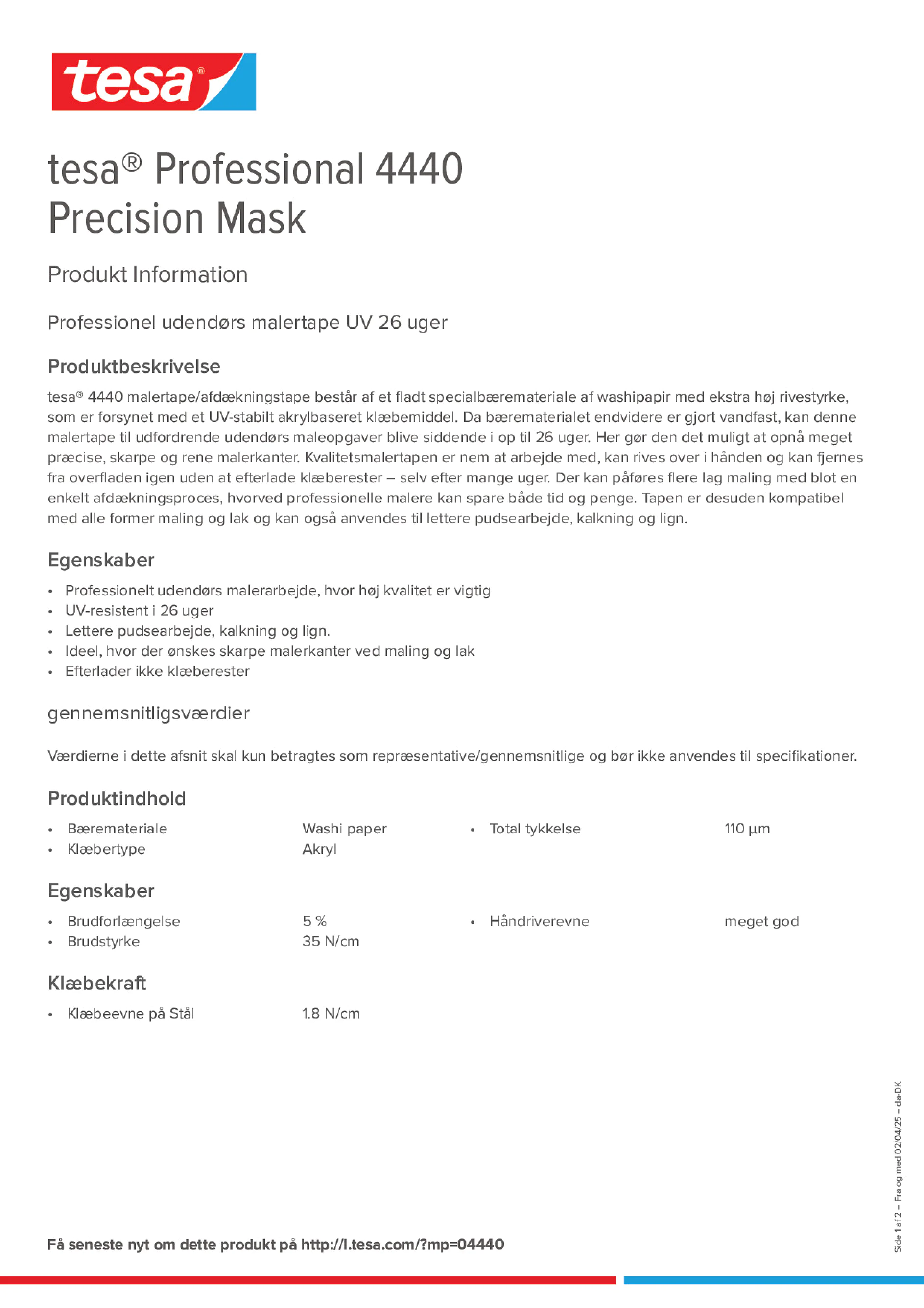 Product information_tesa® Professional 04440_da-DK