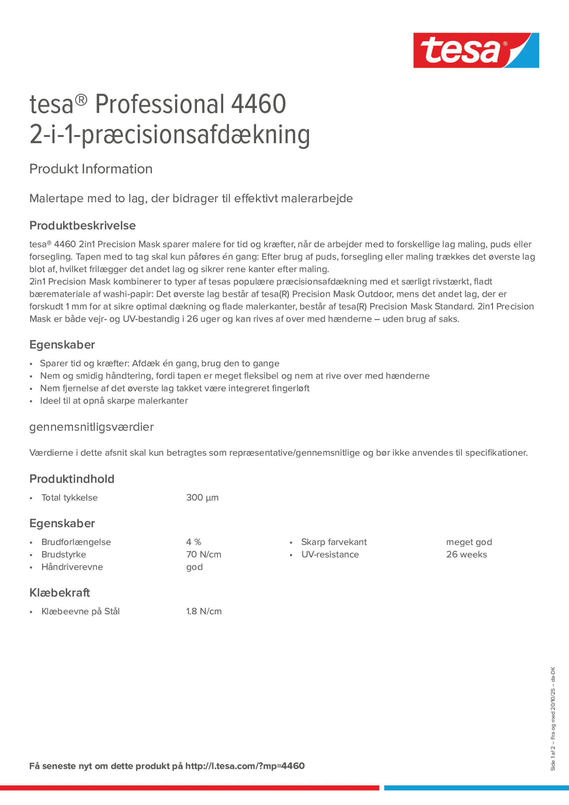 Product information_tesa® Professional 04460_da-DK