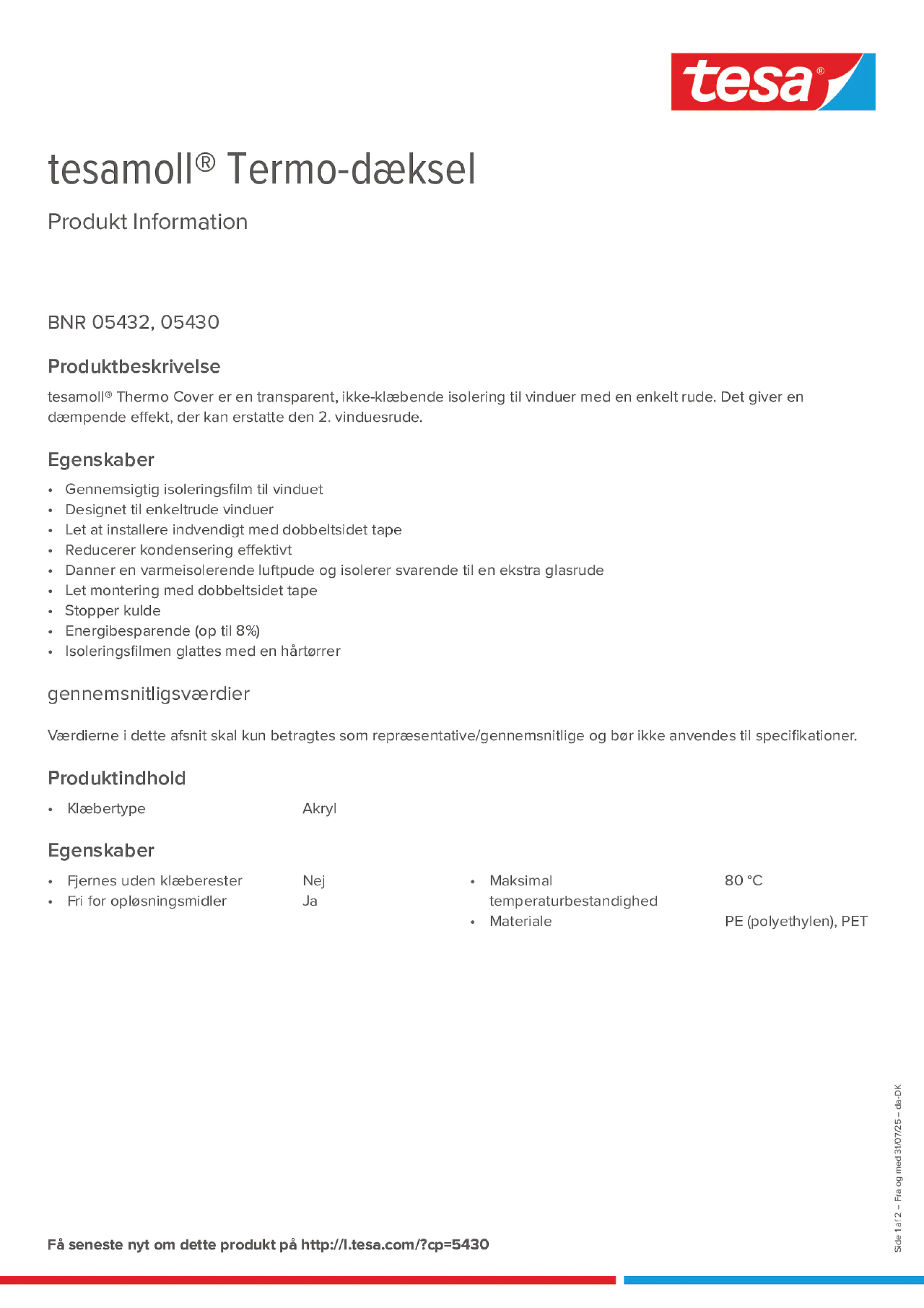 Product information_tesamoll® 5430_da-DK