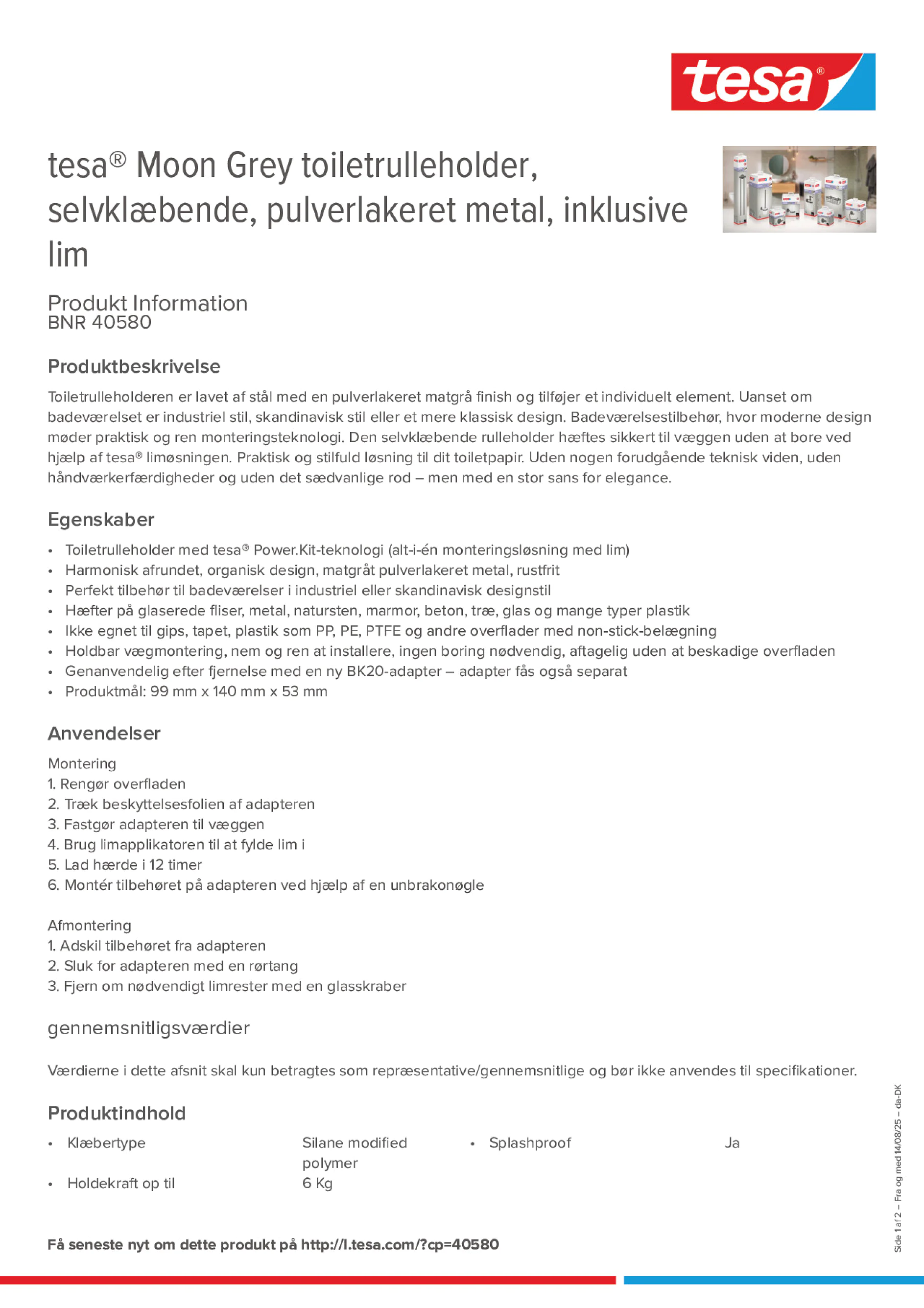 Product information_tesa® 40580_da-DK