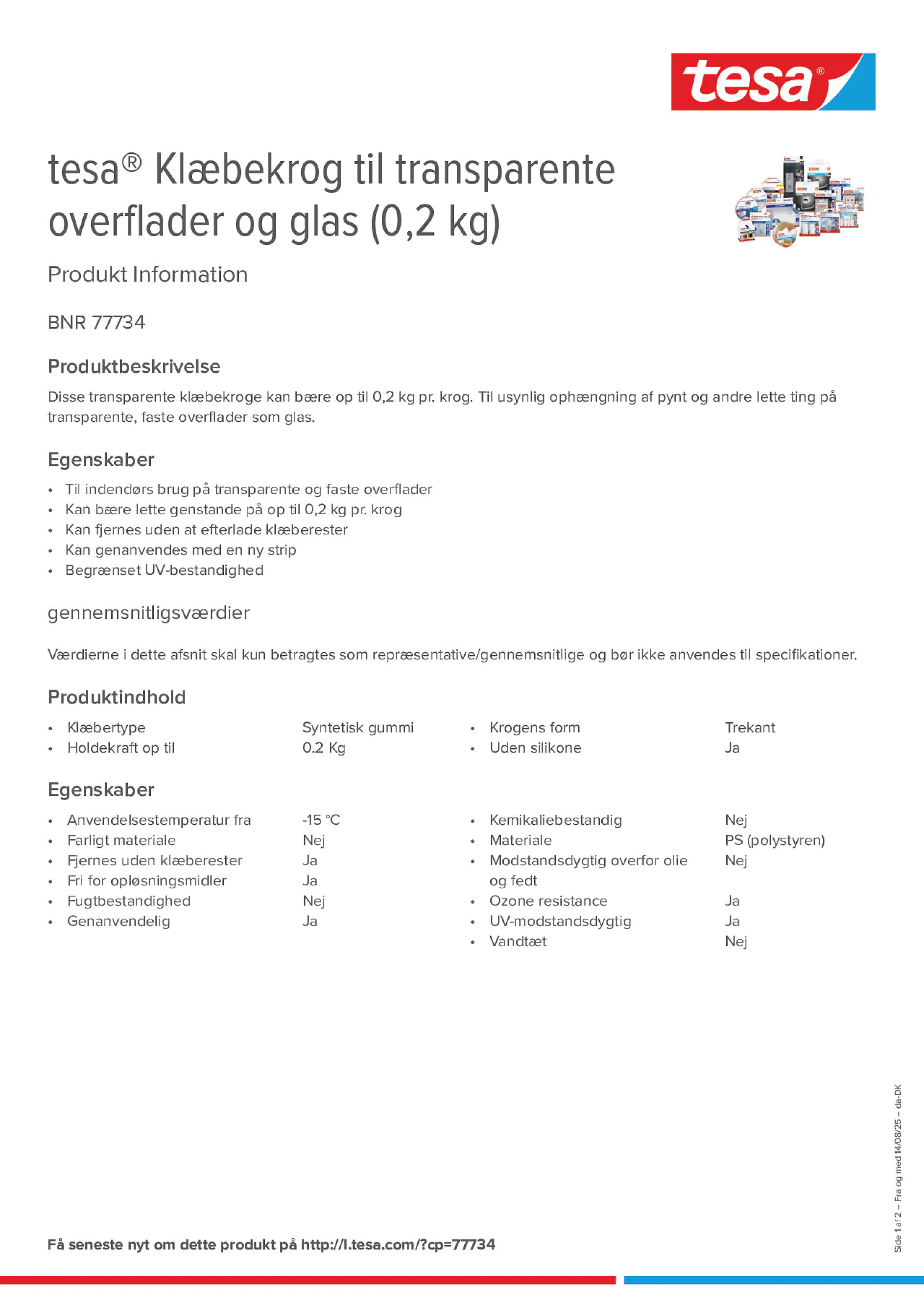 Product information_tesa® 77734_da-DK