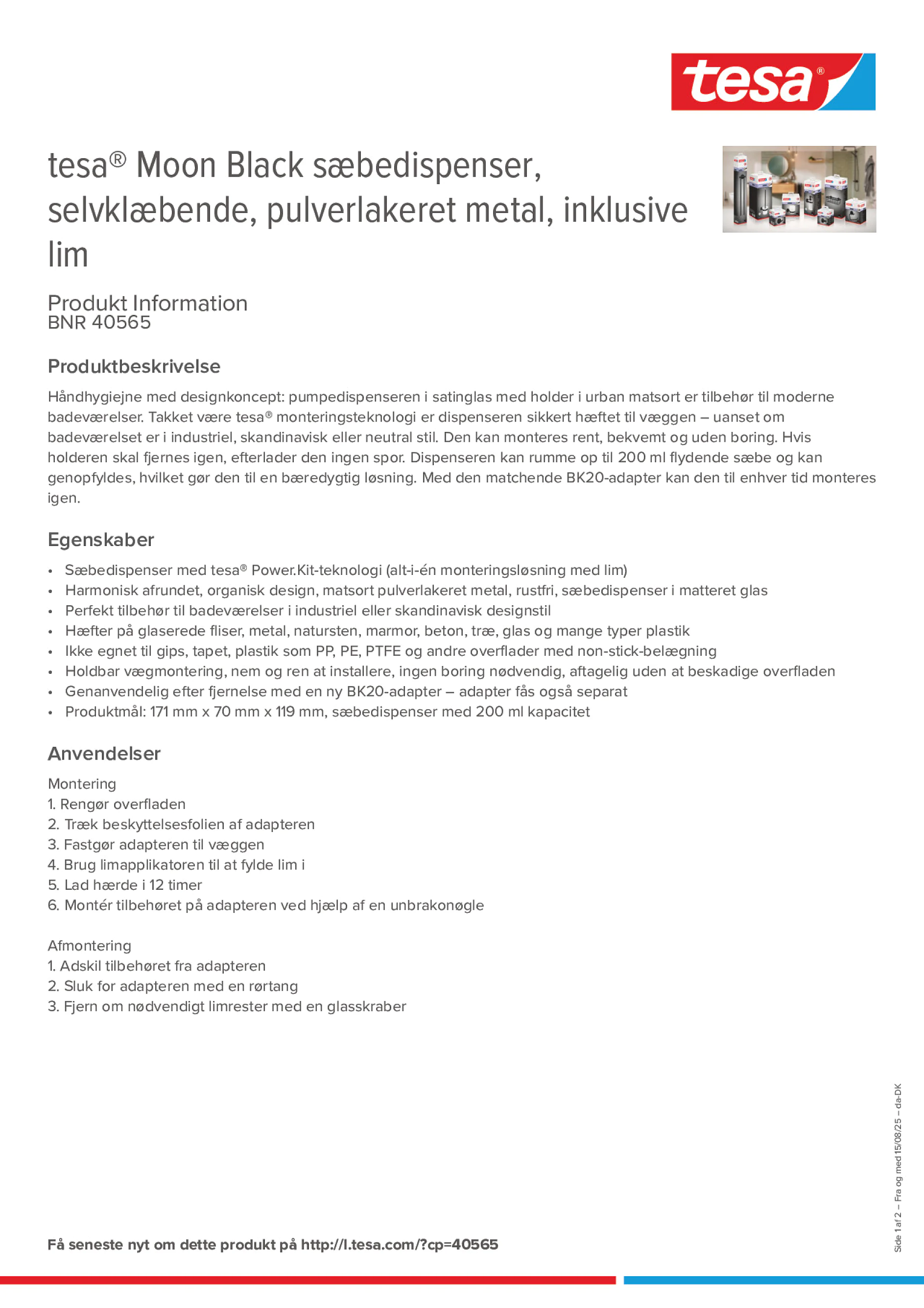 Product information_tesa® 40565_da-DK