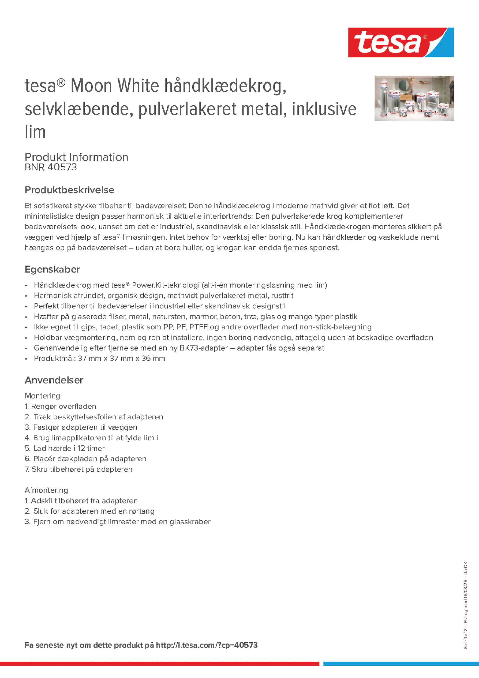 Product information_tesa® 40573_da-DK