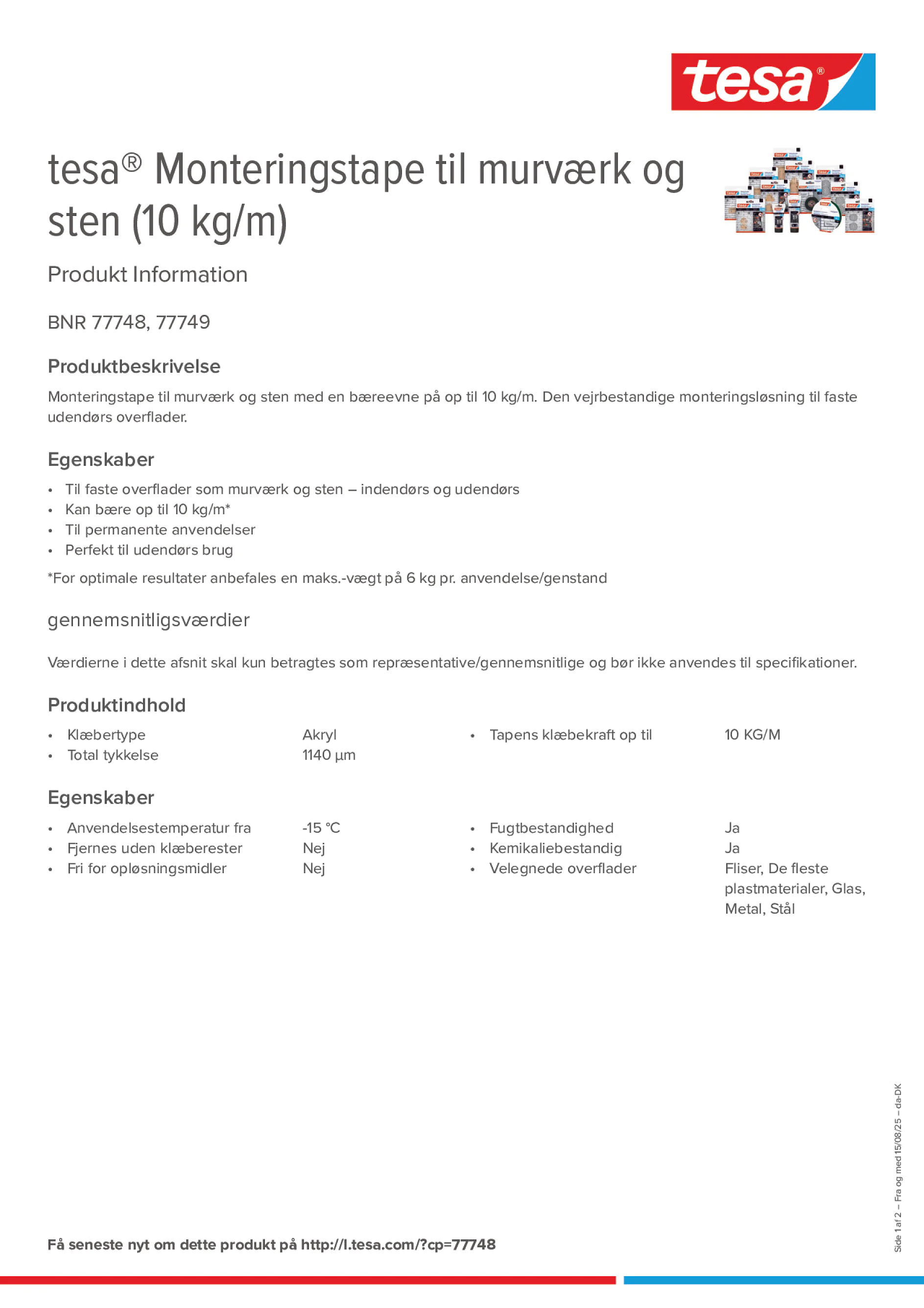 Product information_tesa® 77748_da-DK