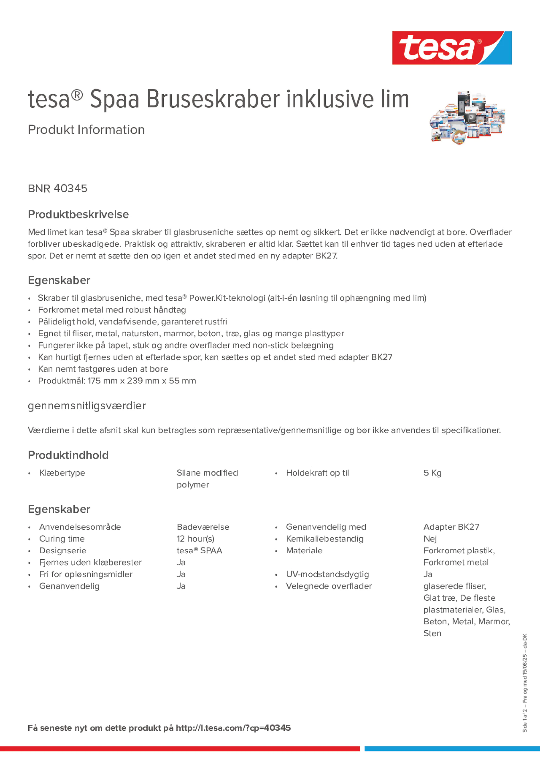 Product information_tesa® 40345_da-DK
