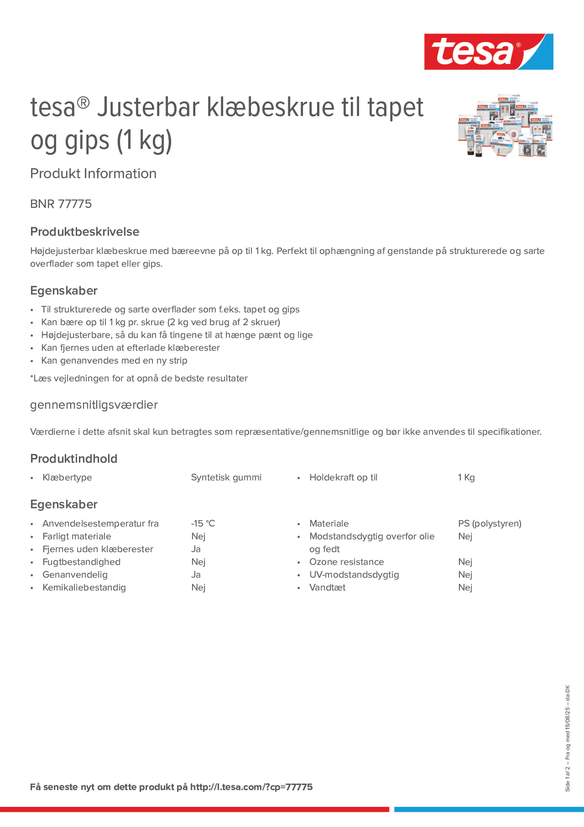 Product information_tesa® 77775_da-DK