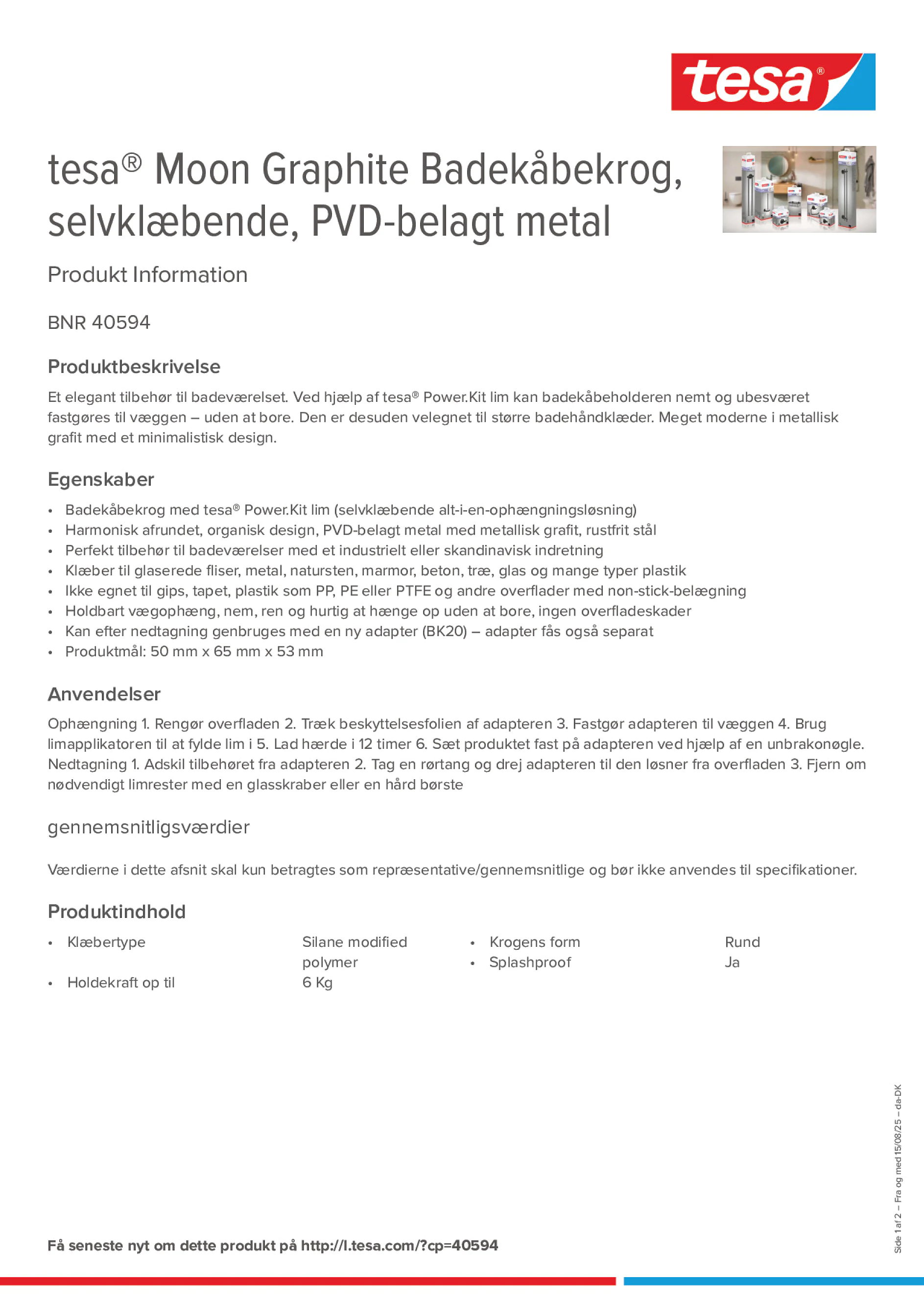 Product information_tesa® 40594_da-DK