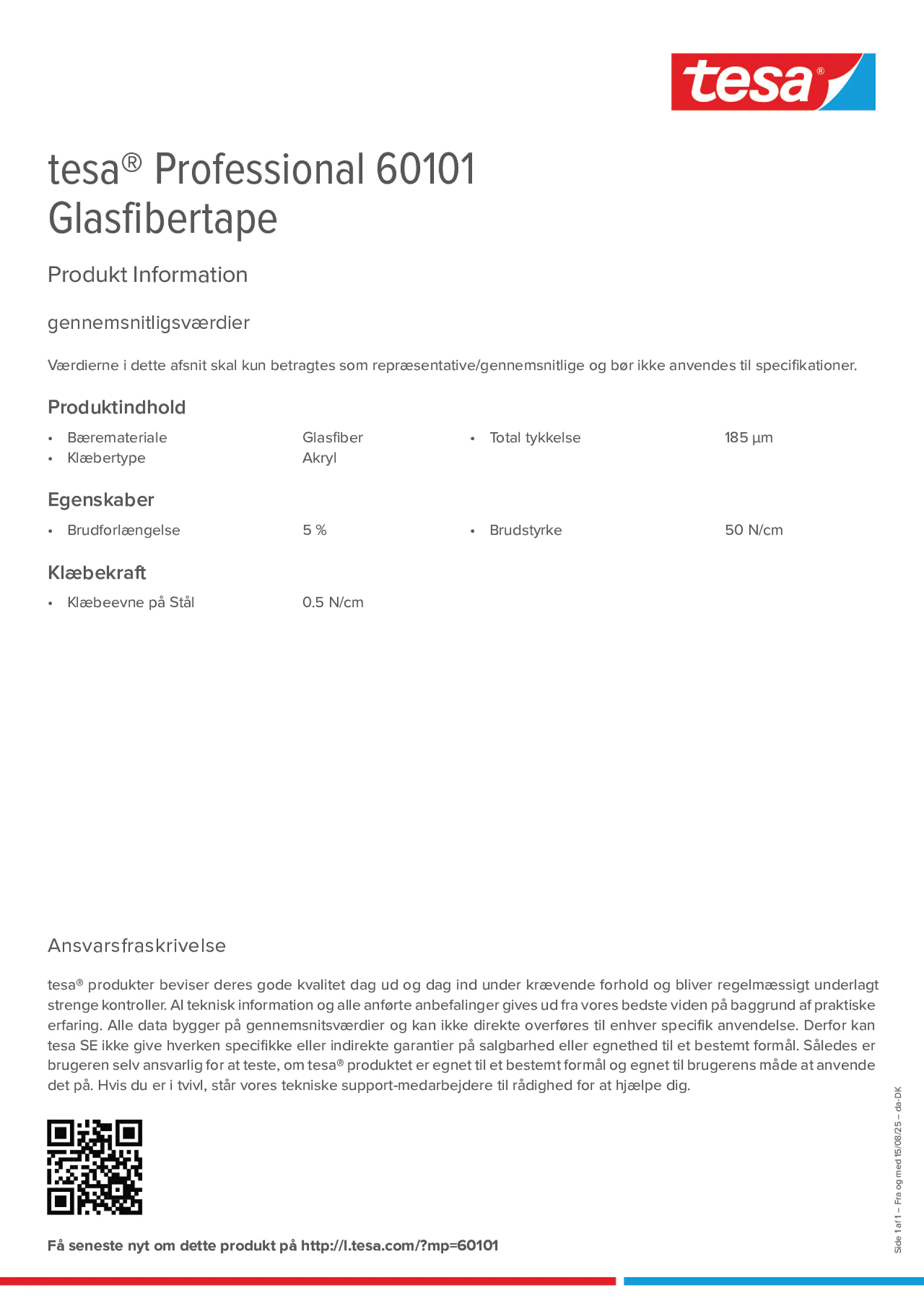 Product information_tesa® Professional 60101_da-DK