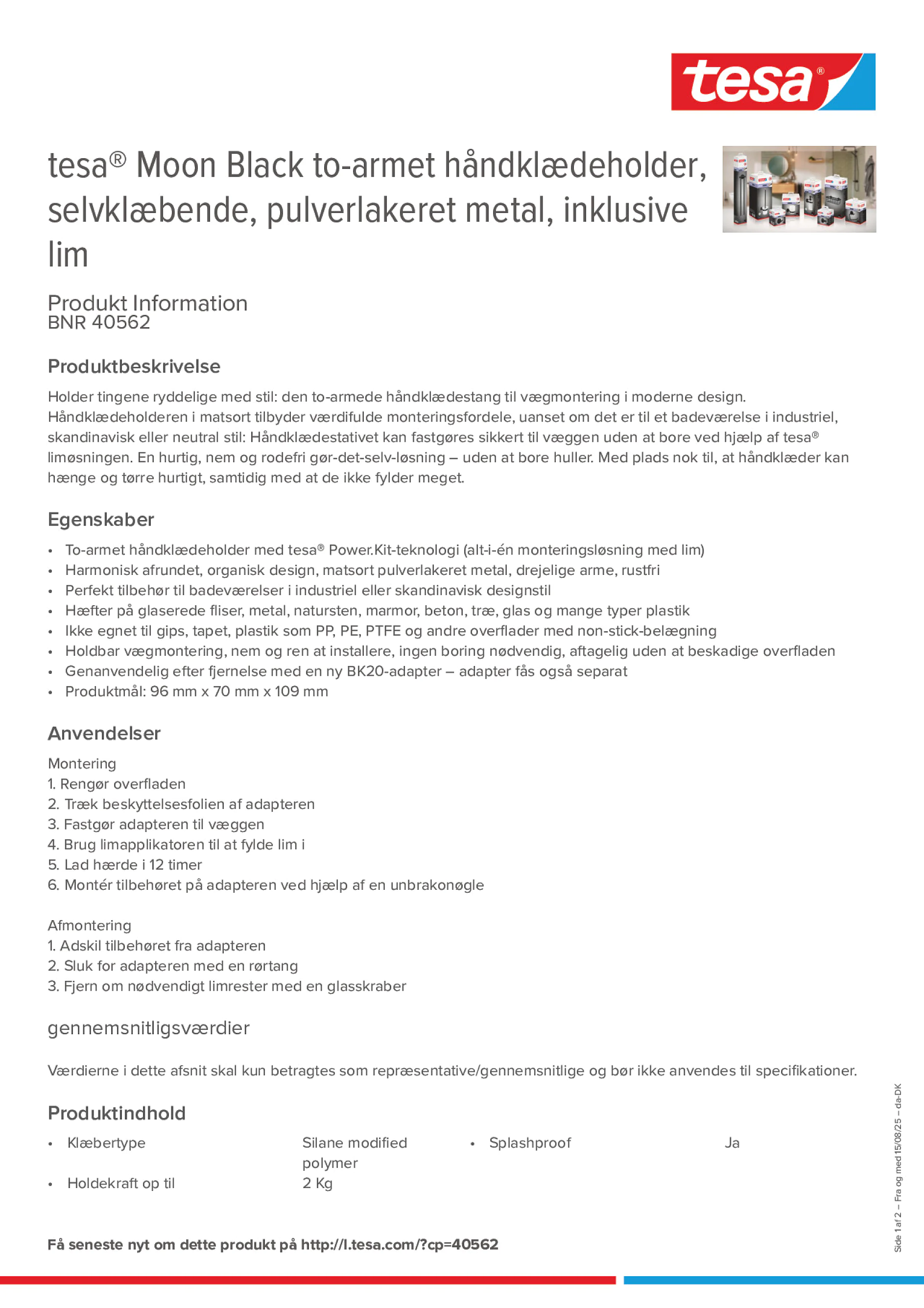 Product information_tesa® 40562_da-DK