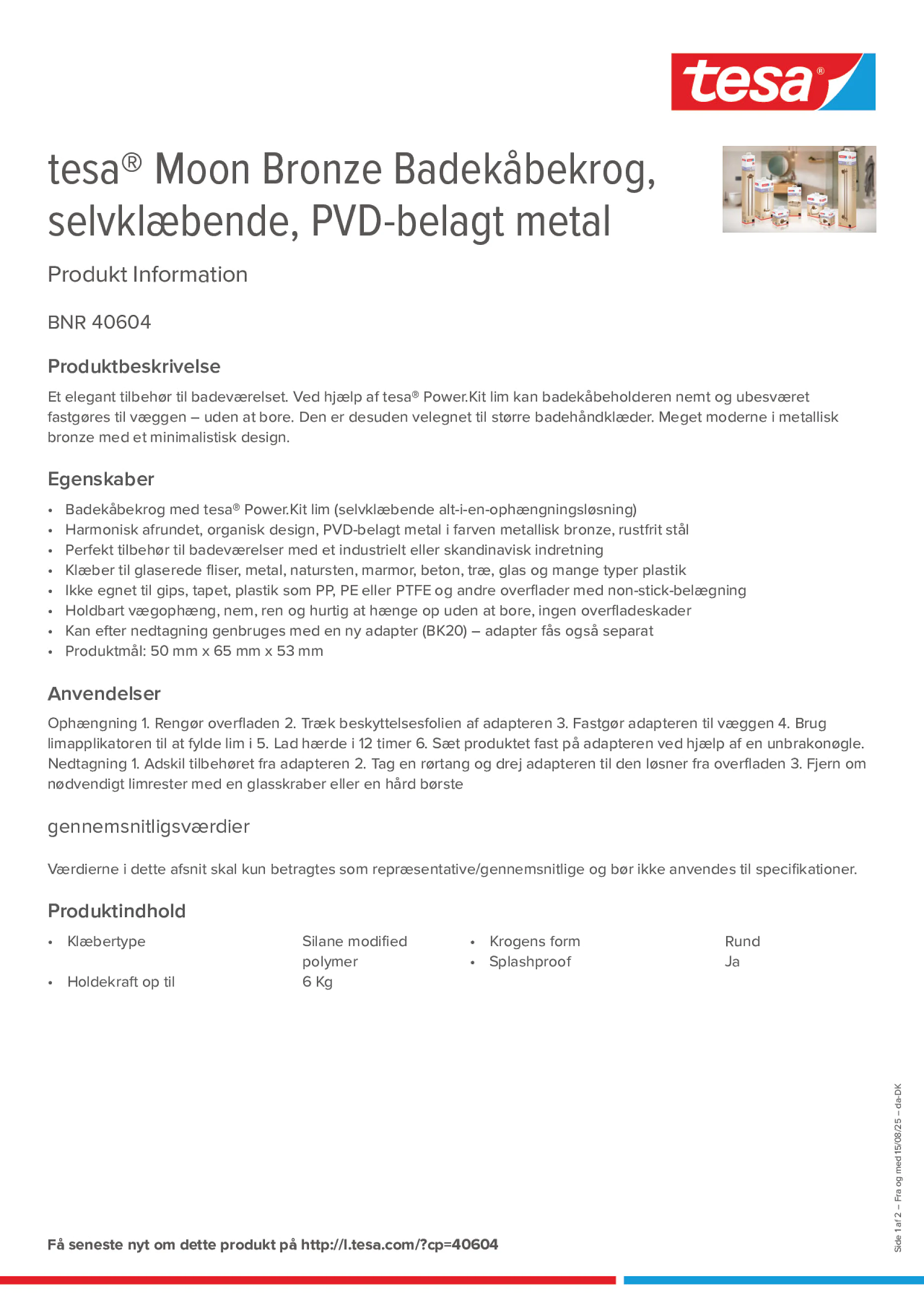 Product information_tesa® 40604_da-DK