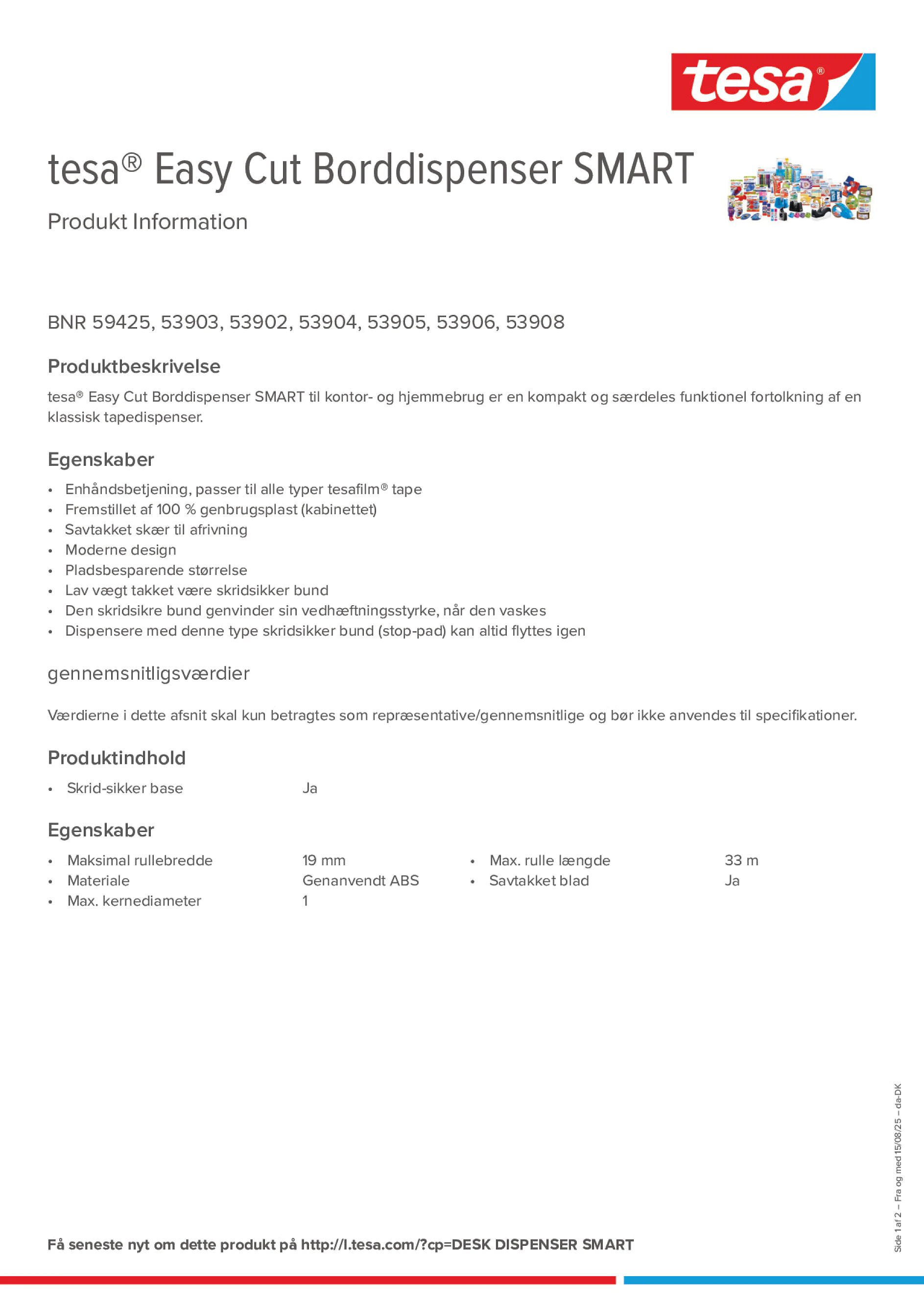 Product information_tesa® Easy Cut 53902_da-DK Product information_tesa® Easy Cut 53902_da-DK