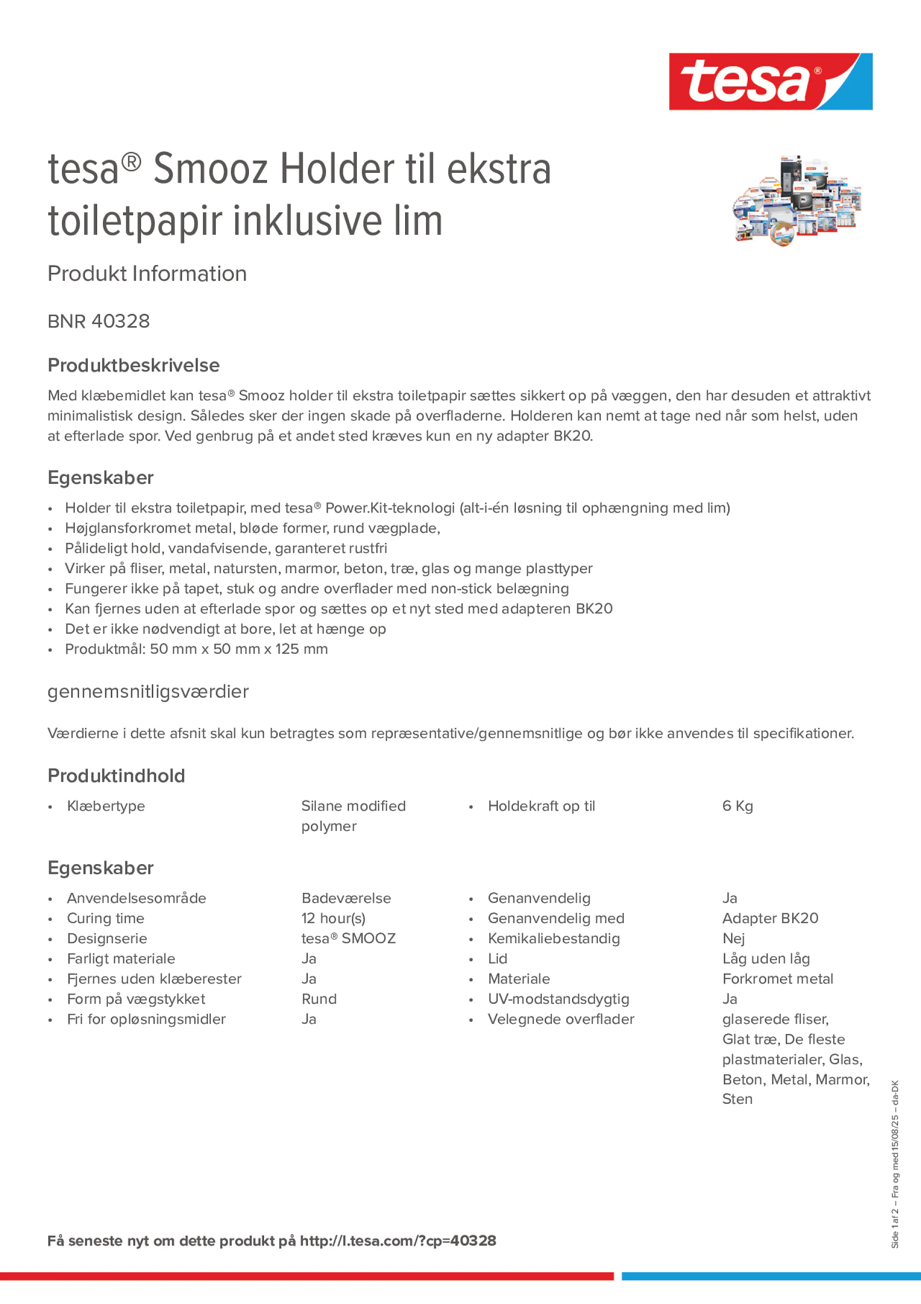 Product information_tesa® 40328_da-DK Product information_tesa® 40328_da-DK
