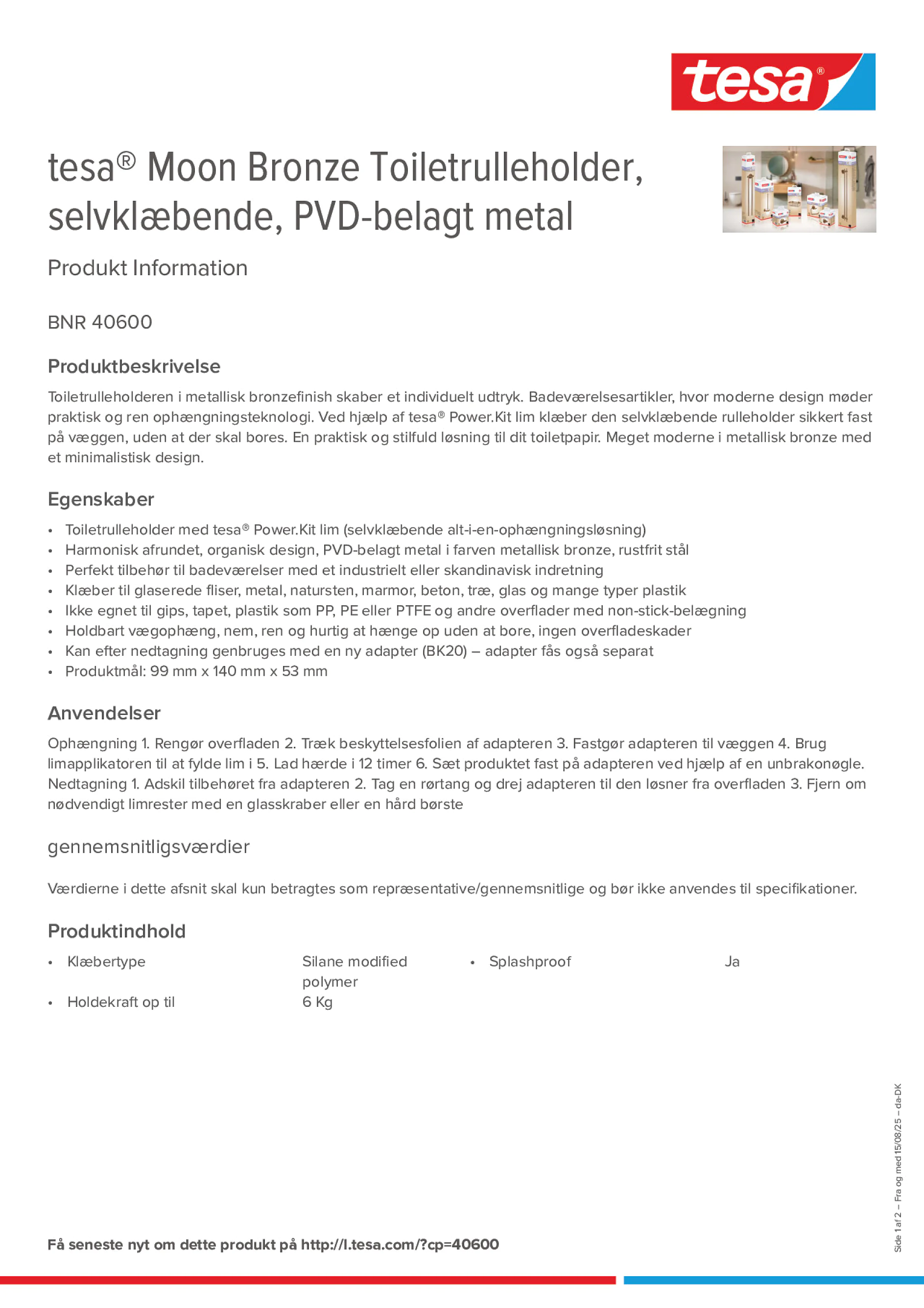 Product information_tesa® 40600_da-DK