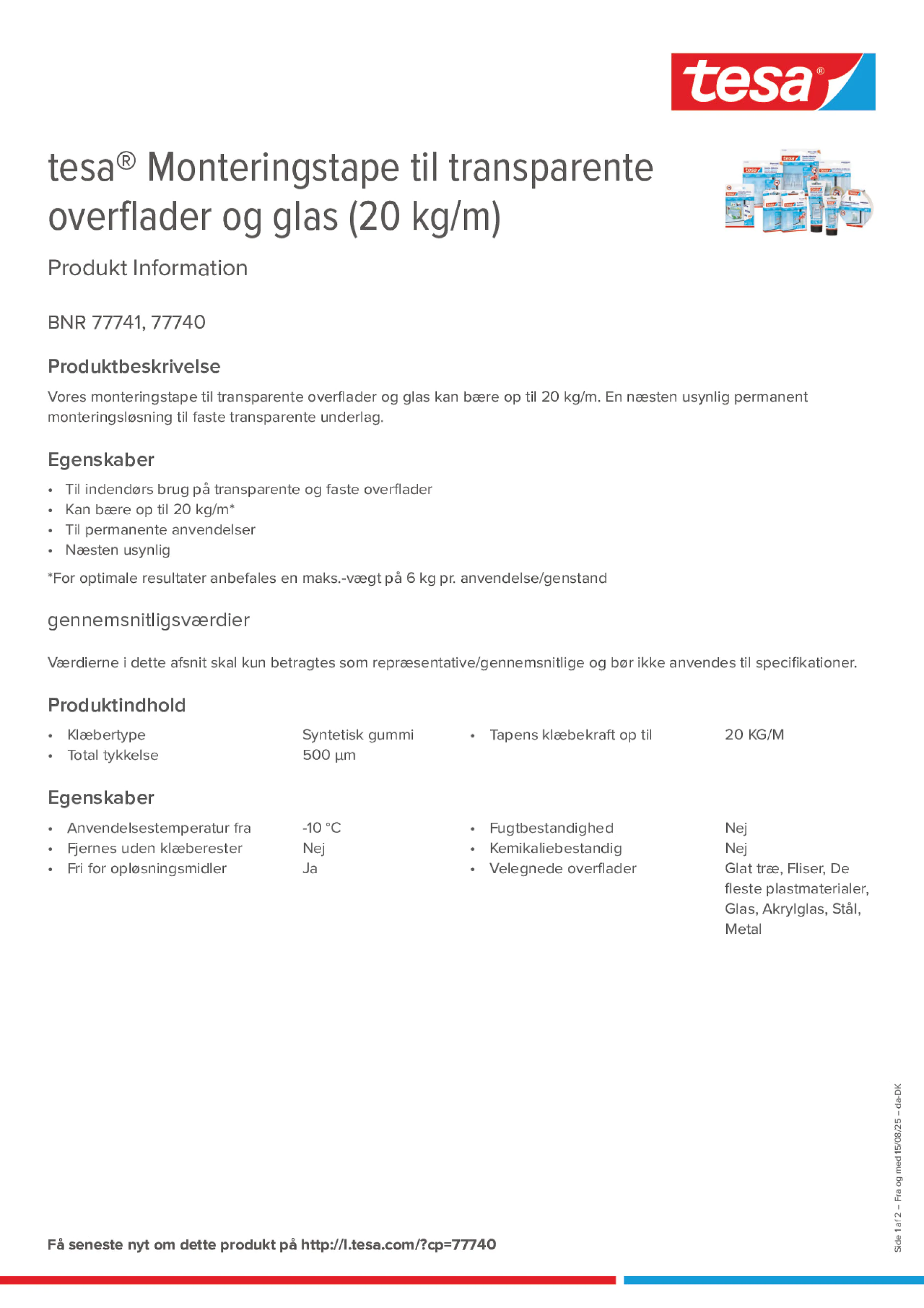Product information_tesa® 77740_da-DK