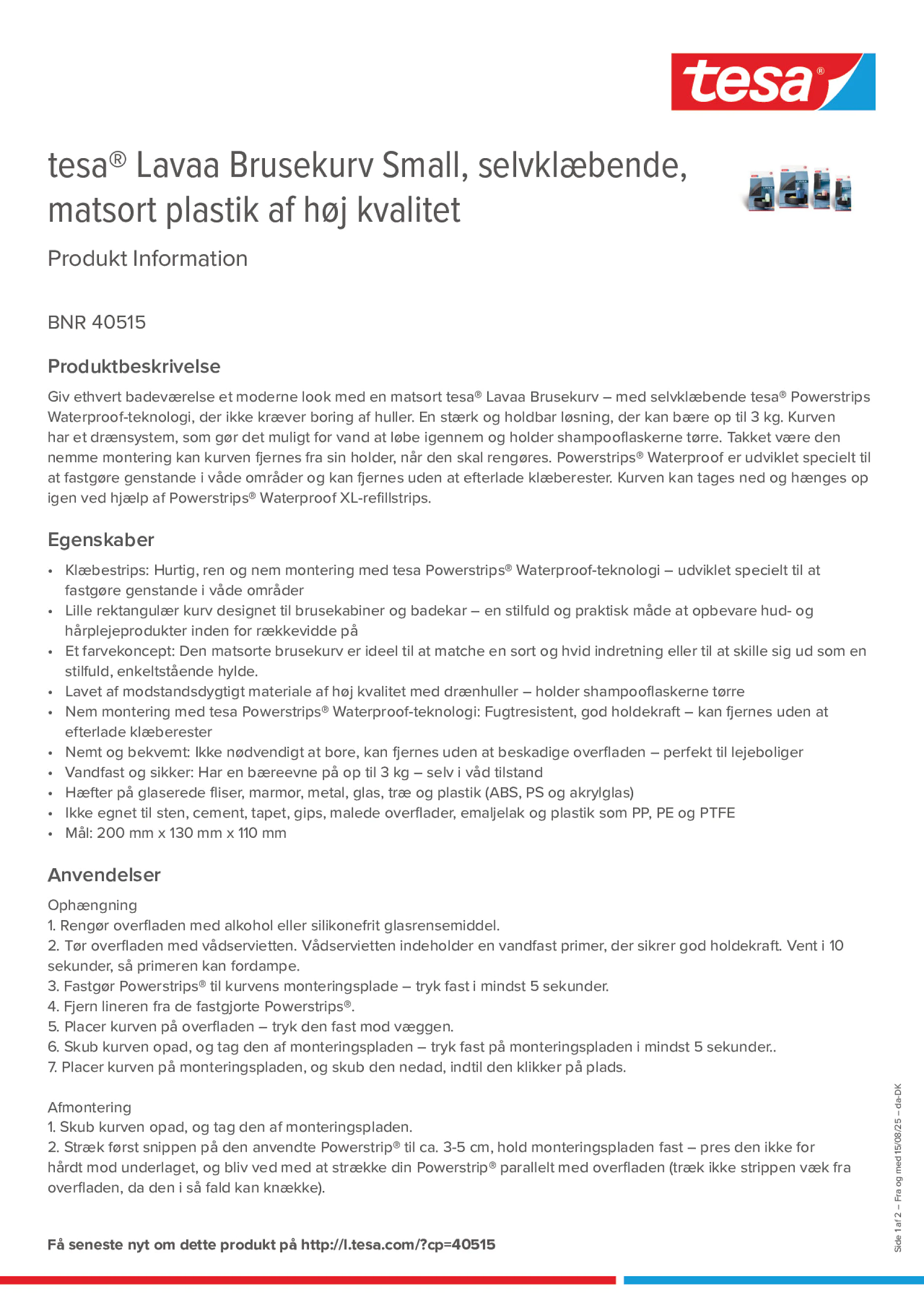 Product information_tesa® 40515_da-DK