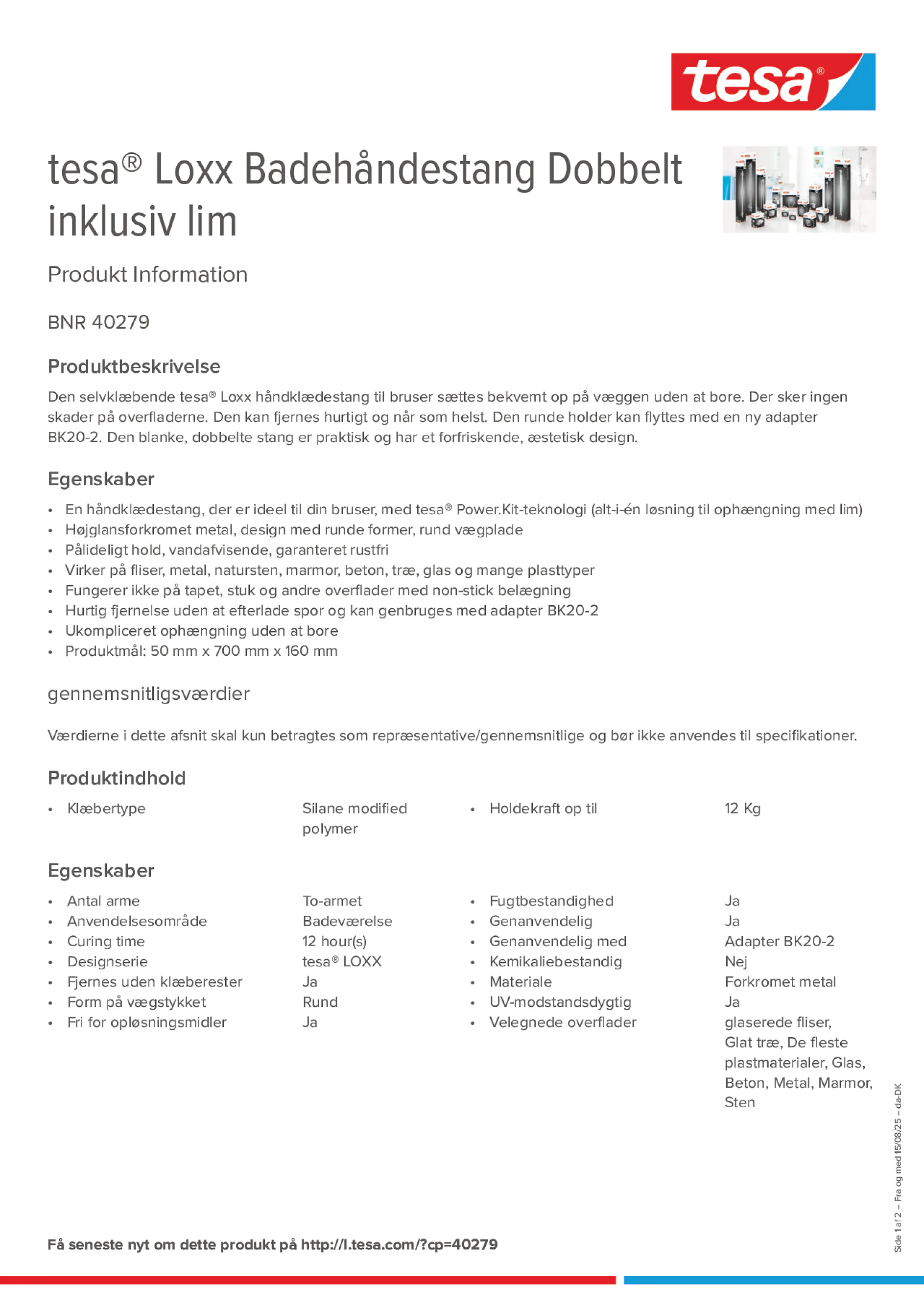 Product information_tesa® 40279_da-DK