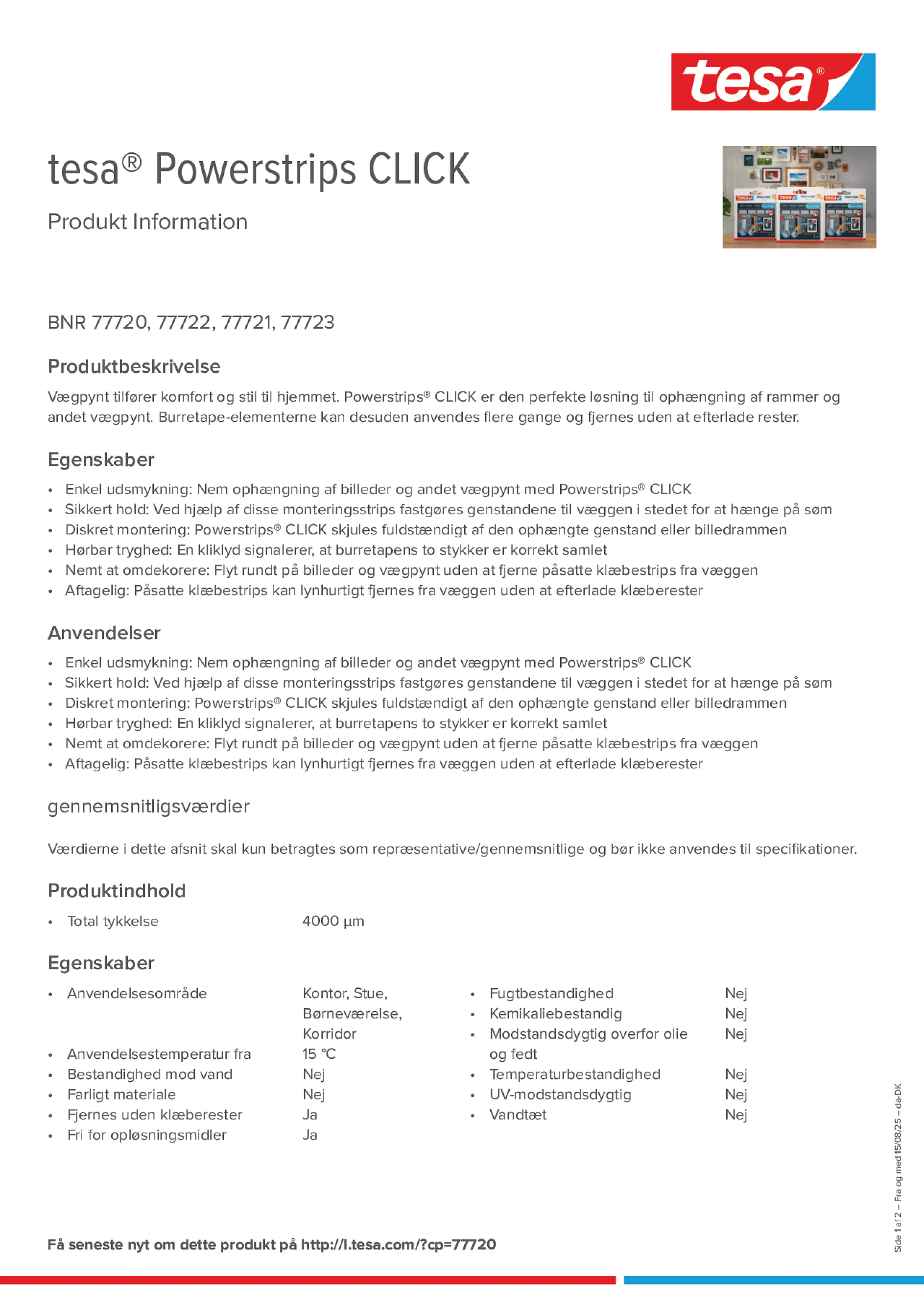 Product information_tesa® Powerstrips 77720_da-DK