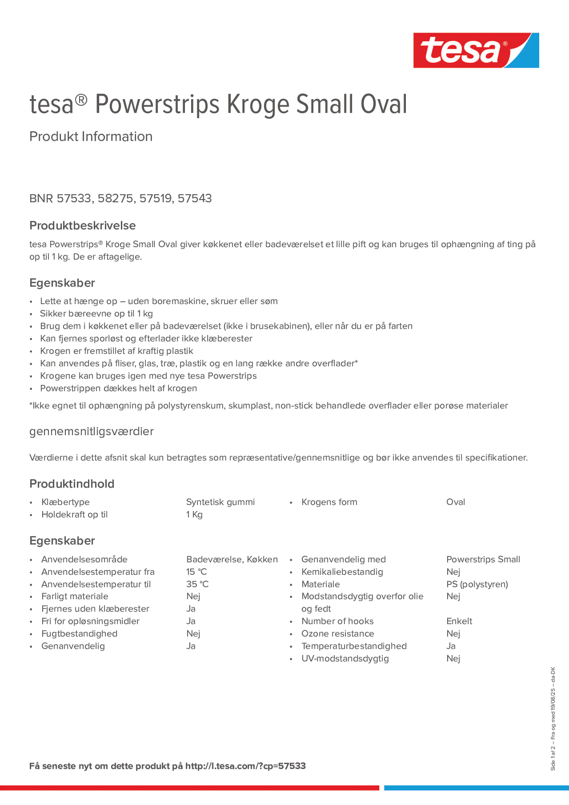 Product information_tesa® Powerstrips 57519_da-DK