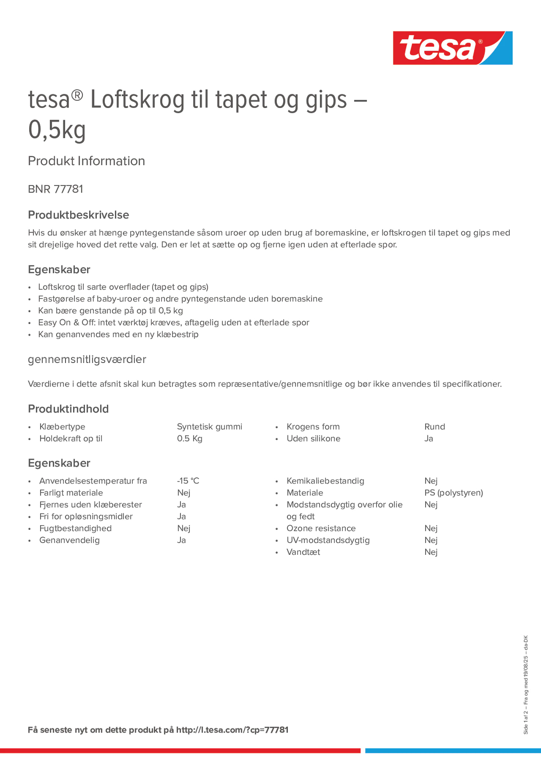 Product information_tesa® 77781_da-DK