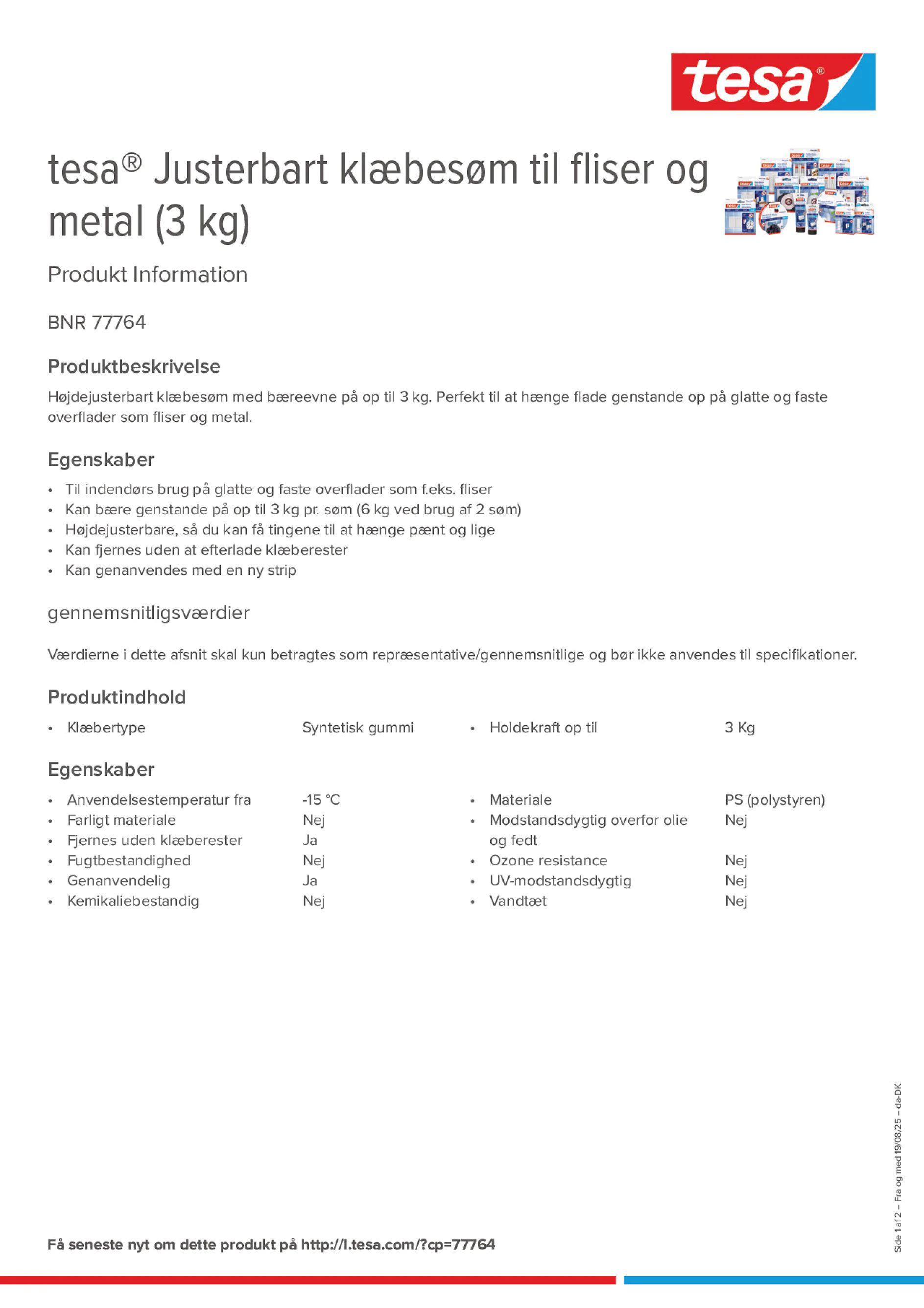 Product information_tesa® 77764_da-DK