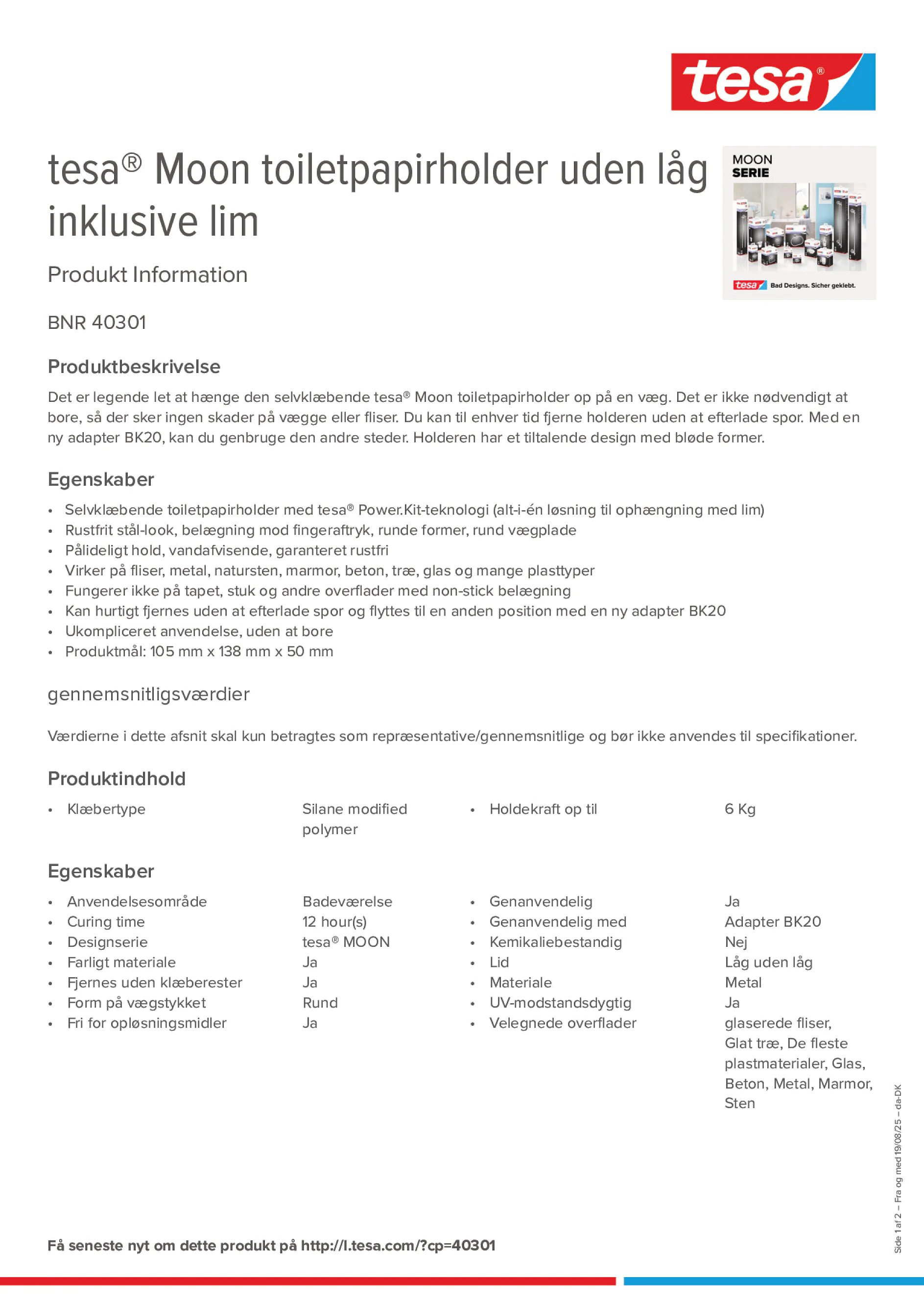 Product information_tesa® 40301_da-DK