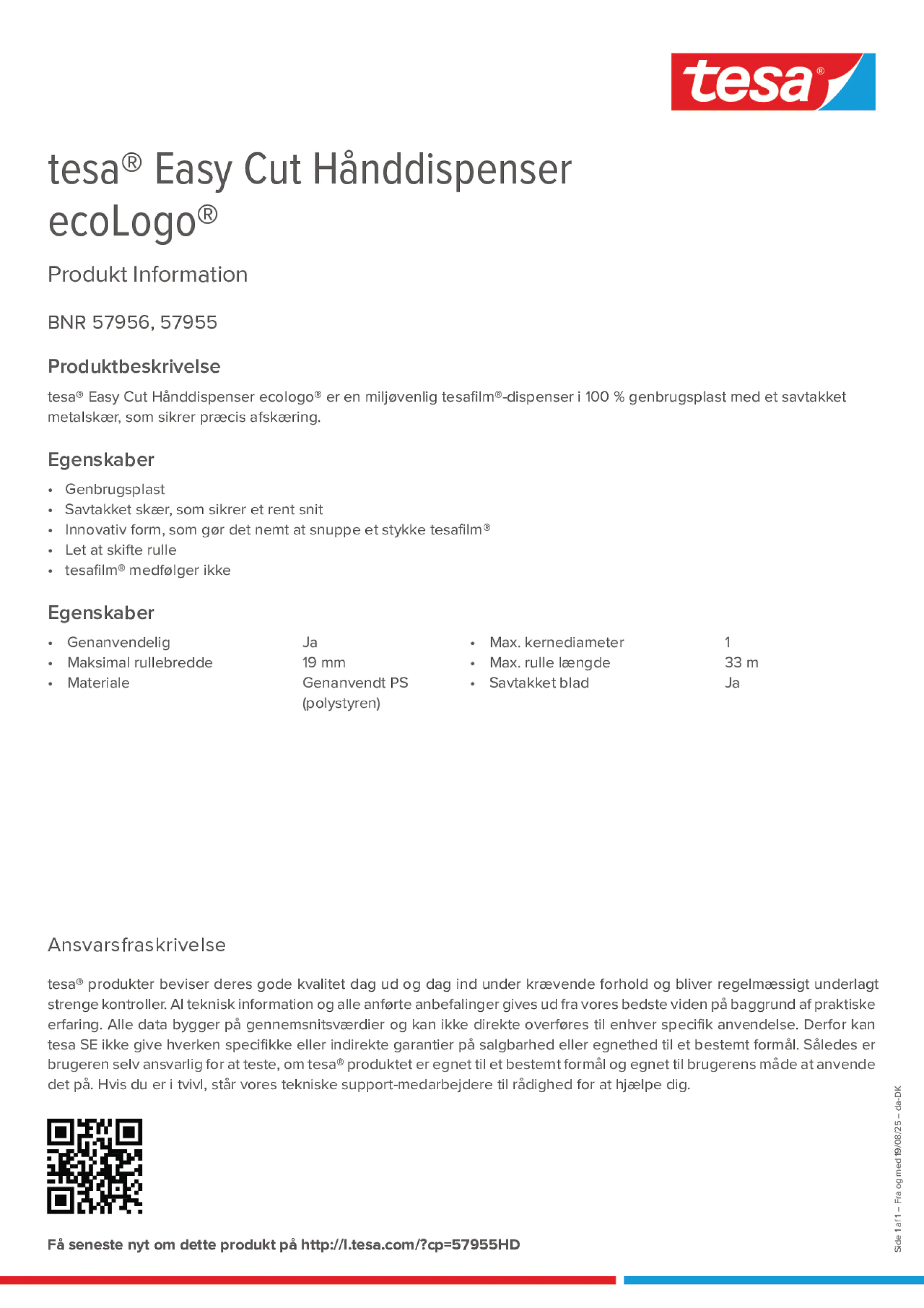 Product information_tesa® Easy Cut 57955_da-DK