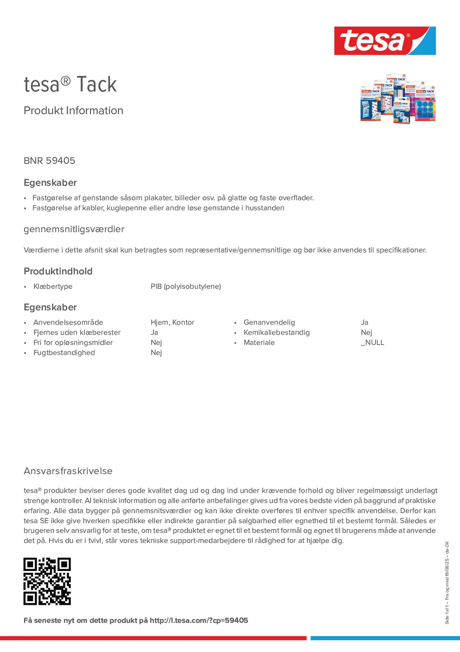 Product information_tesa® Tack 59405_da-DK