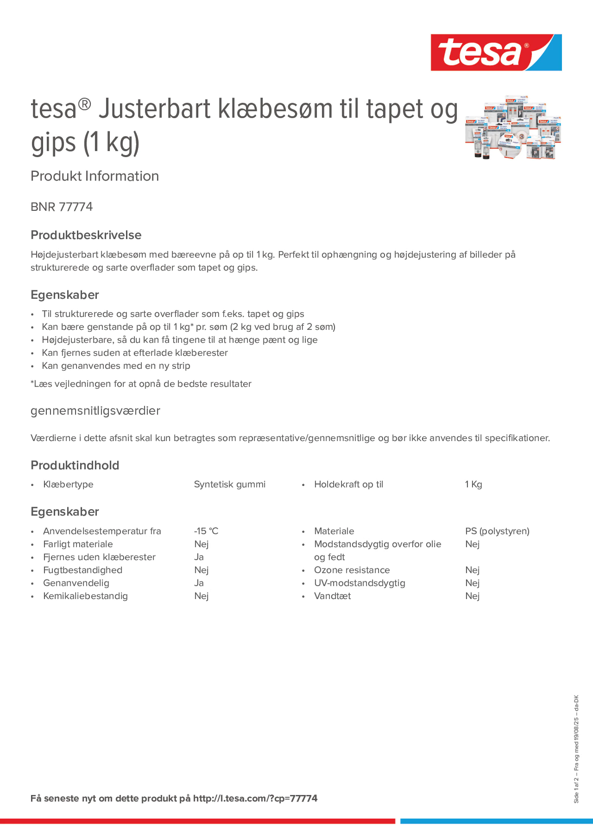 Product information_tesa® 77774_da-DK