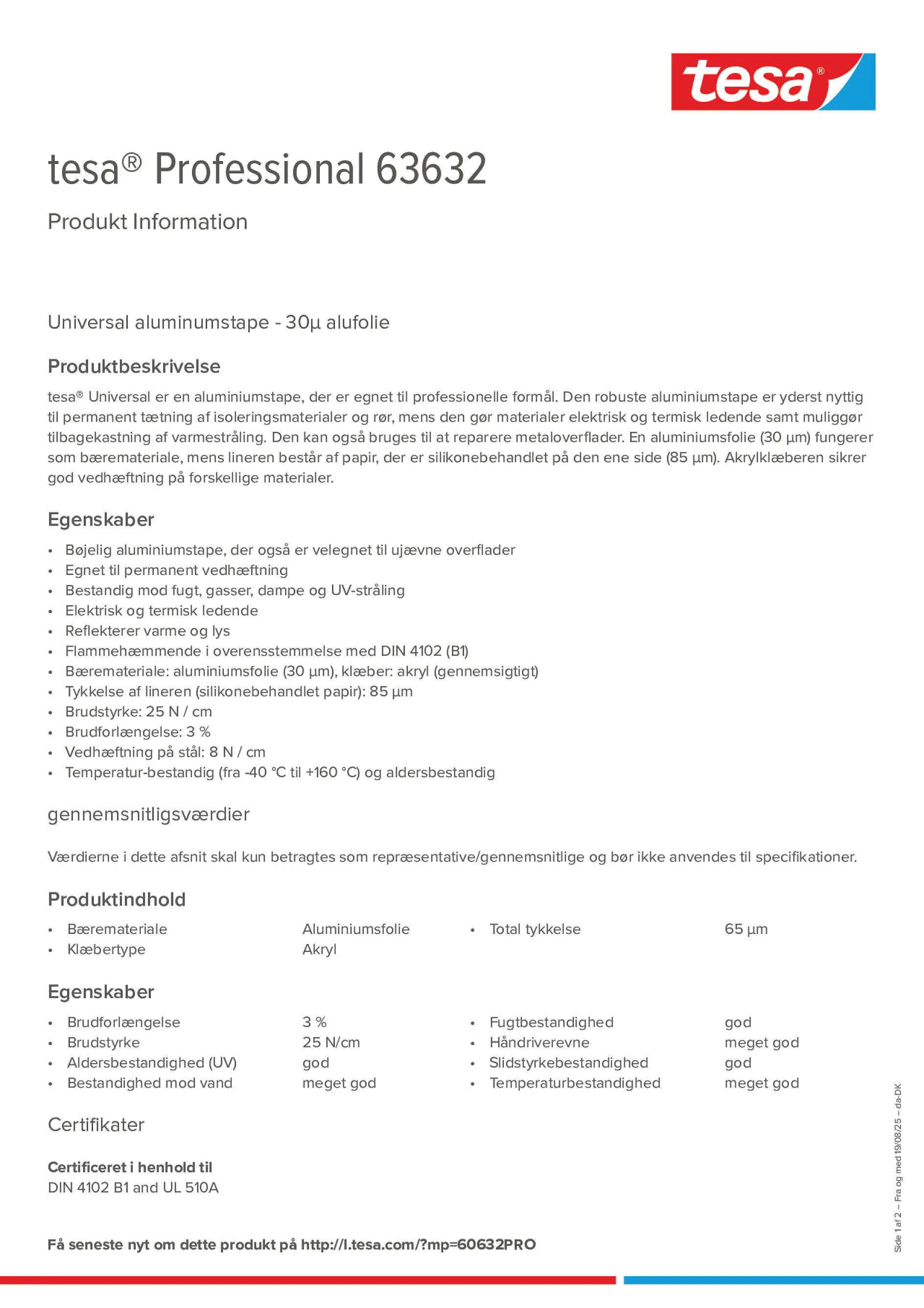 Product information_tesa® Professional 63632_da-DK