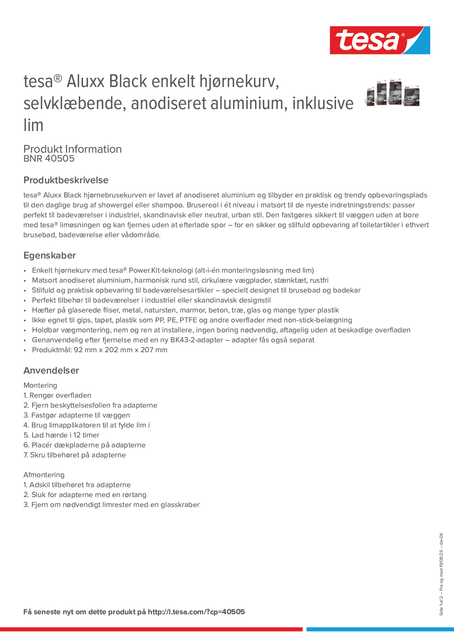 Product information_tesa® 40505_da-DK