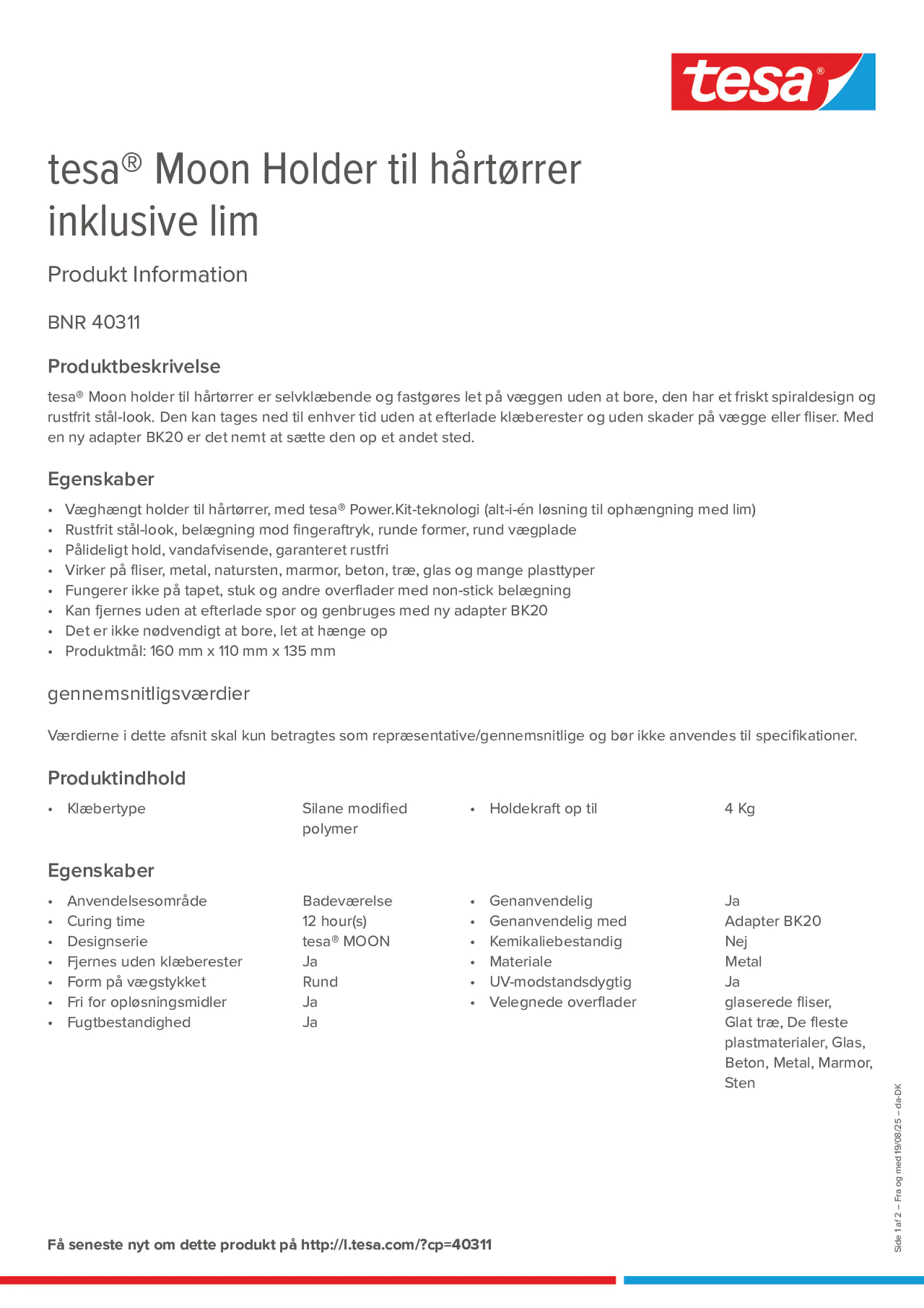 Product information_tesa® 40311_da-DK