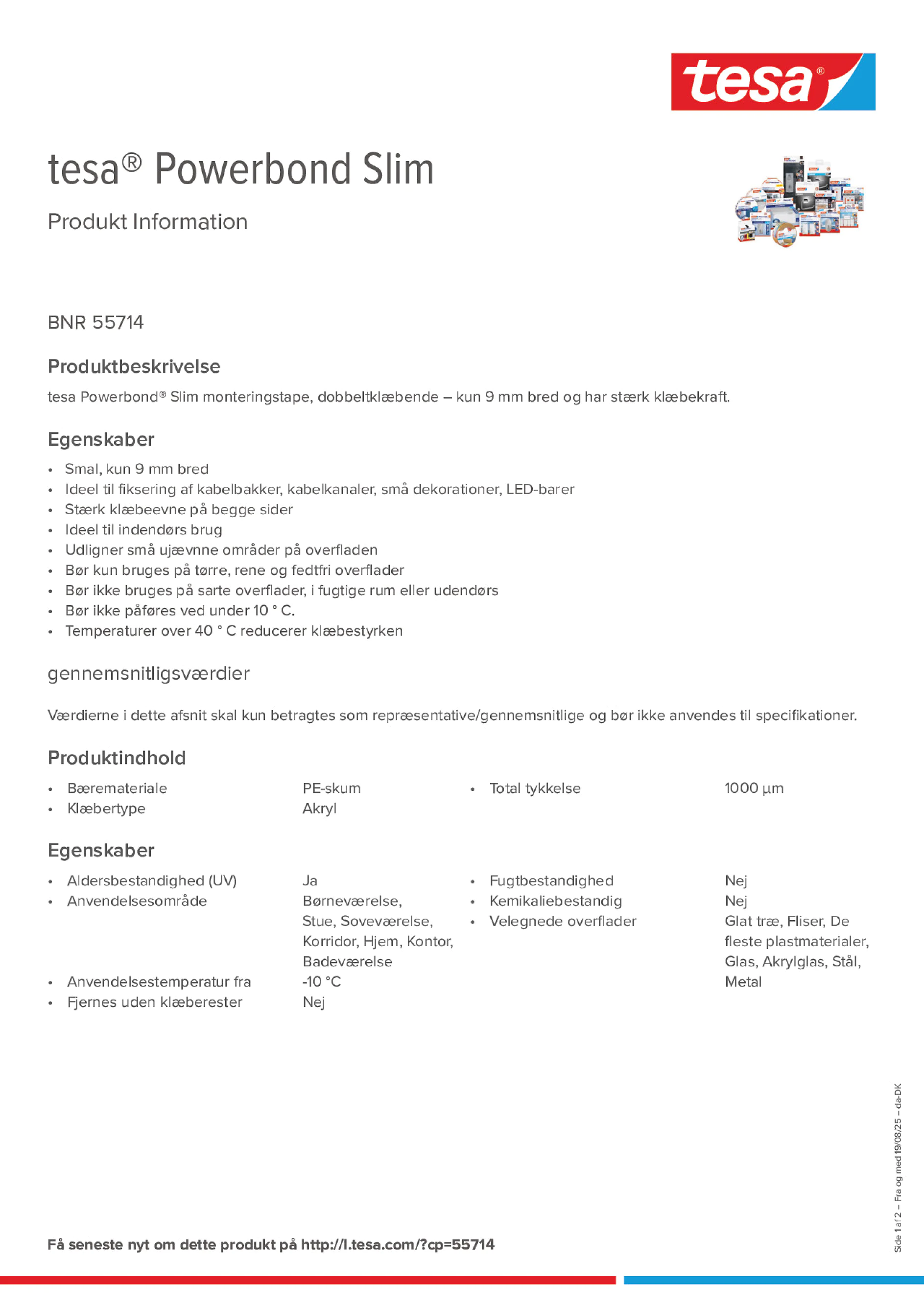 Product information_tesa® Powerbond 55714_da-DK