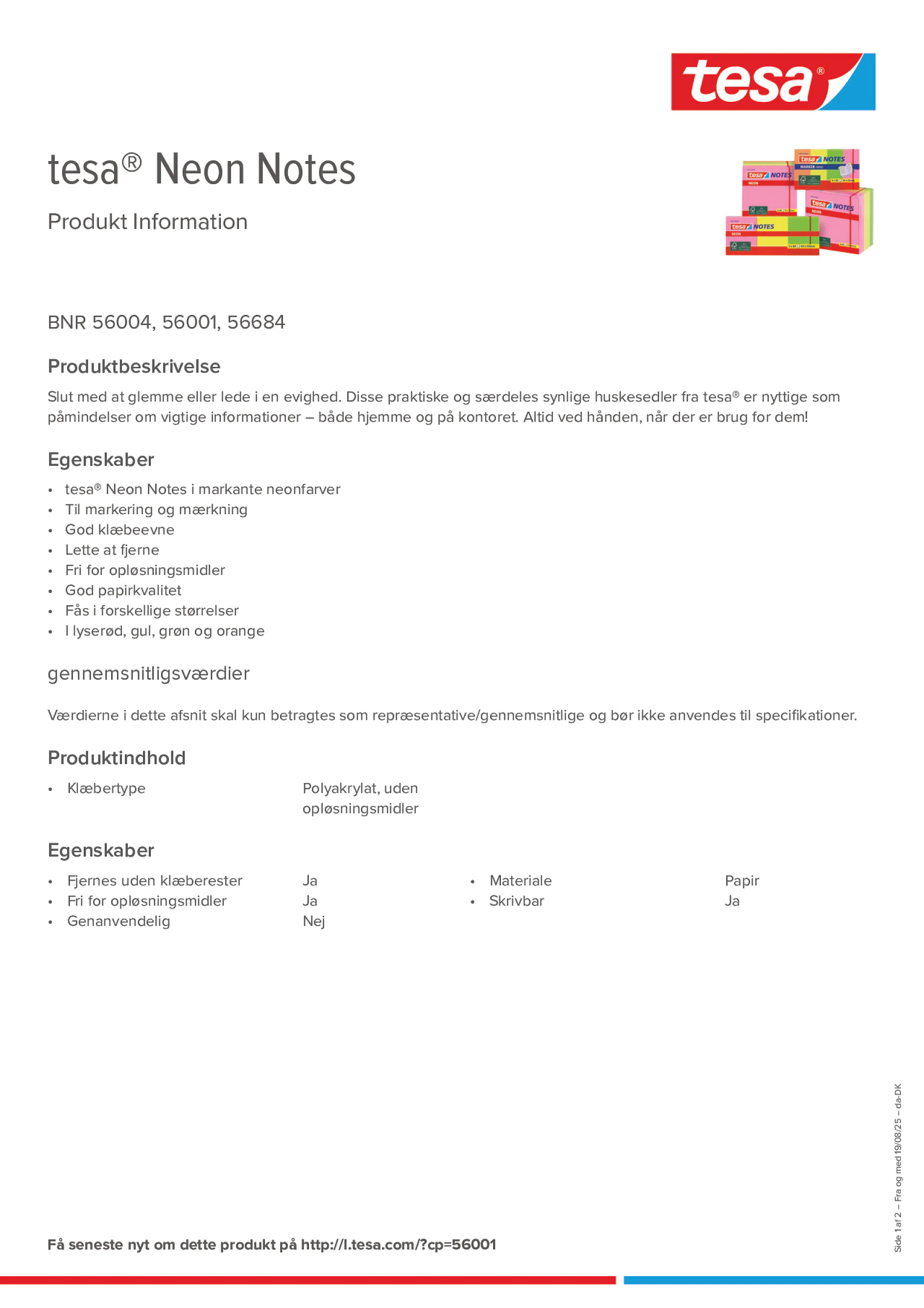 Product information_tesa® 56001_da-DK