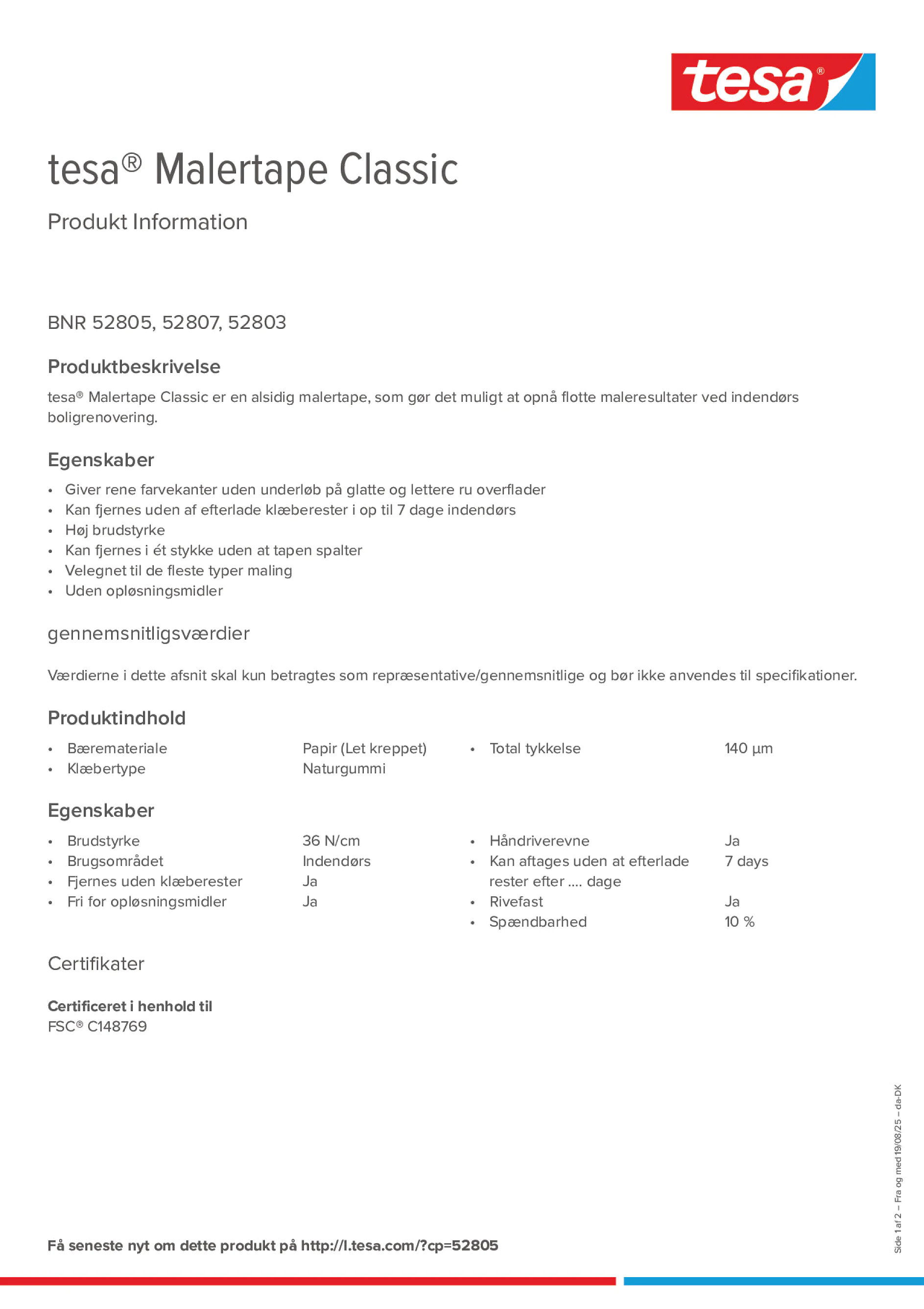 Product information_tesa® 5284_da-DK