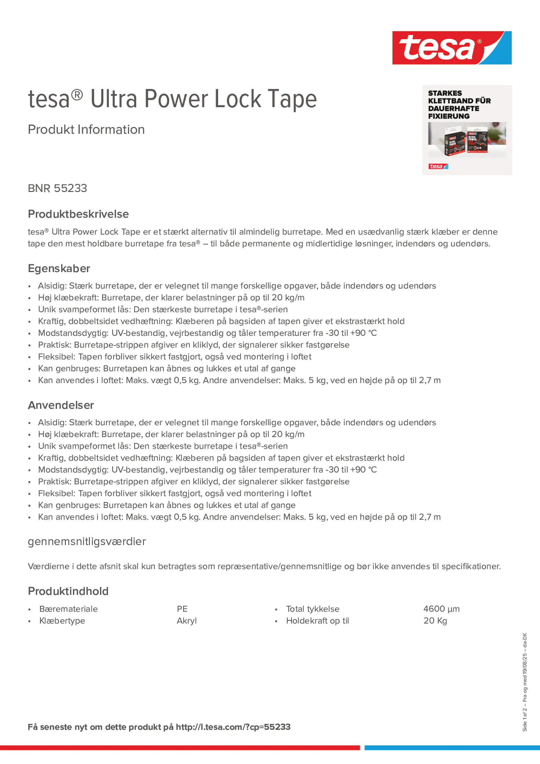 Product information_tesa® 55233_da-DK