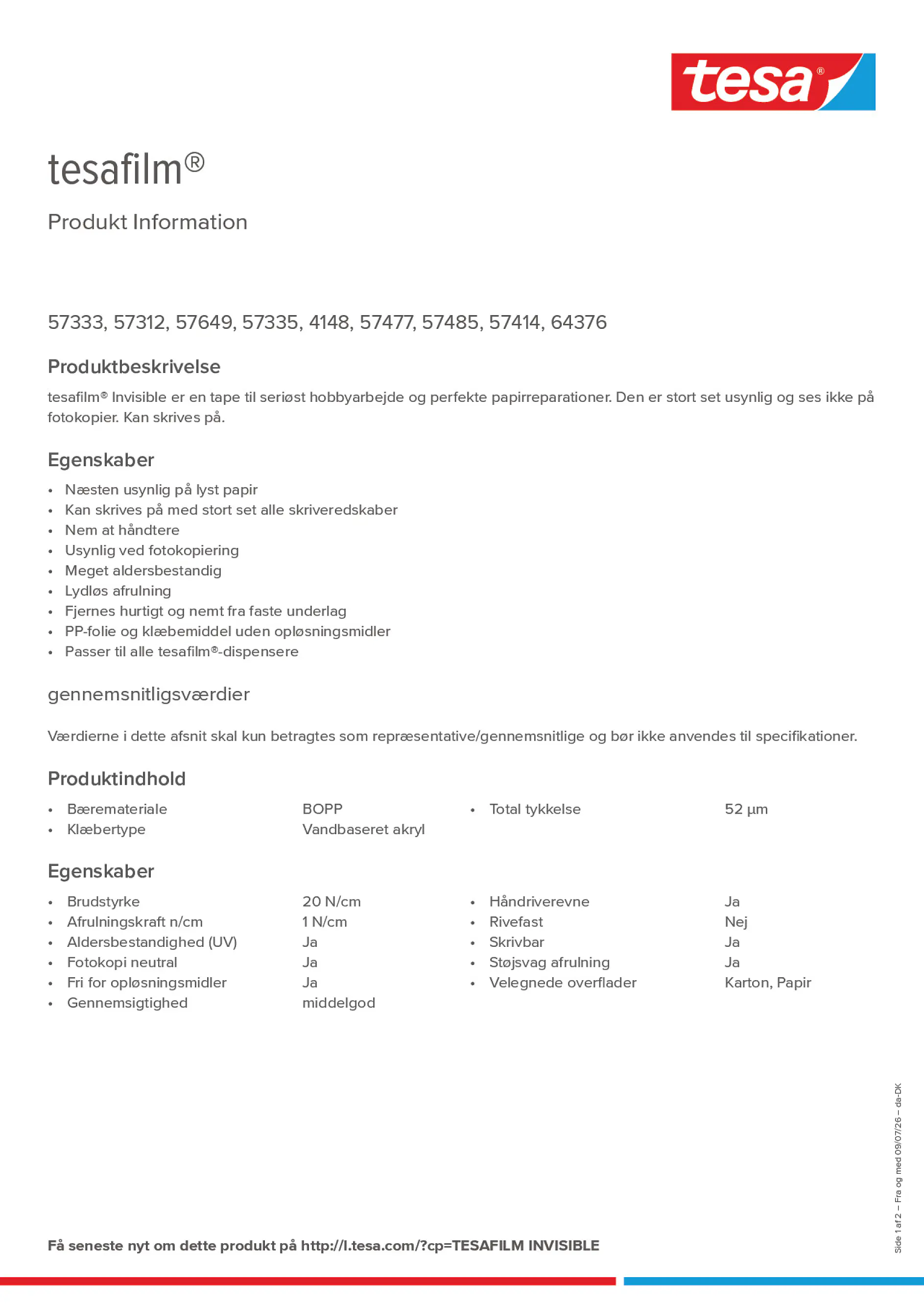 Product information_tesafilm® 4148_da-DK