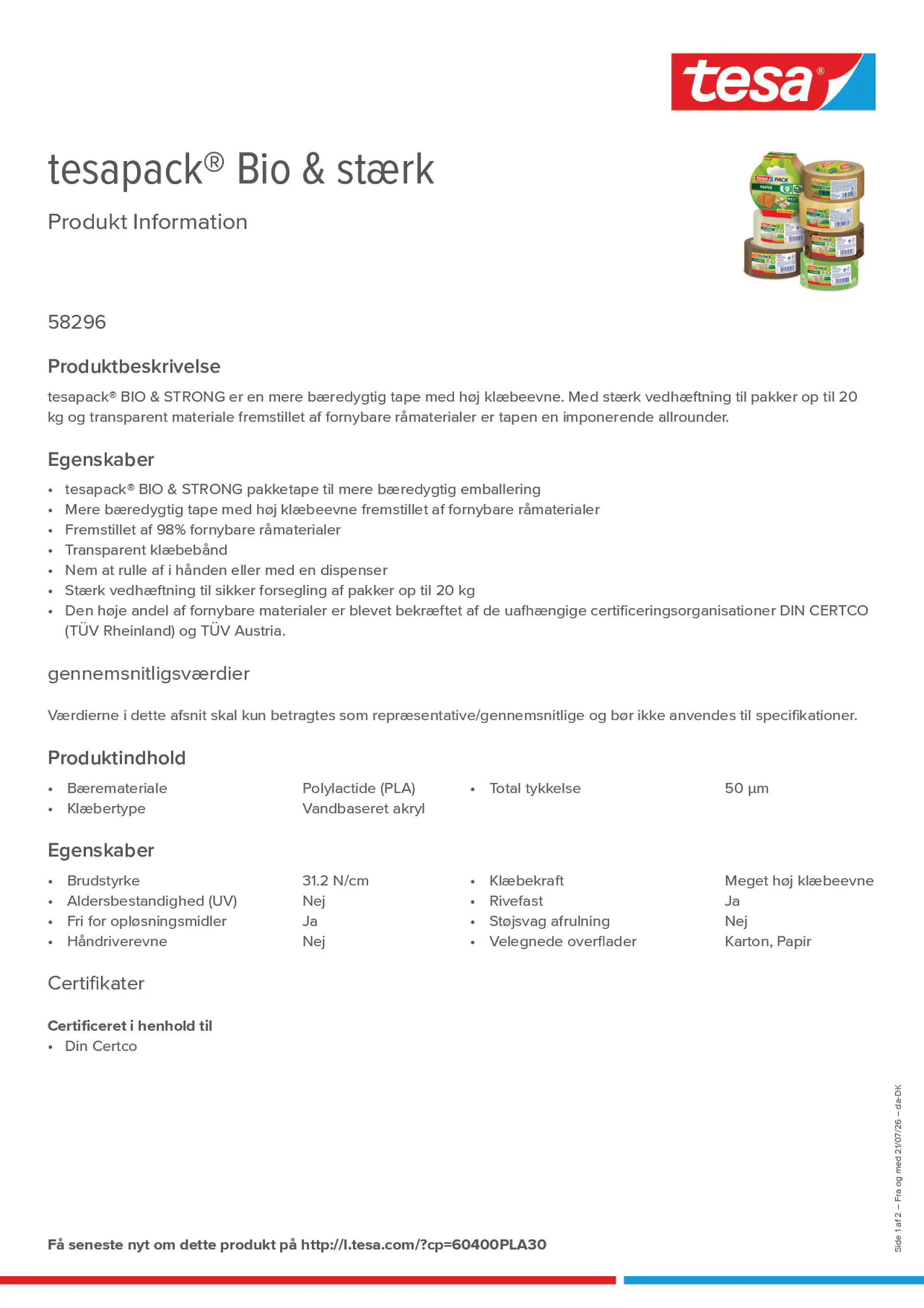 Product information_tesapack® 60400PLA30_da-DK