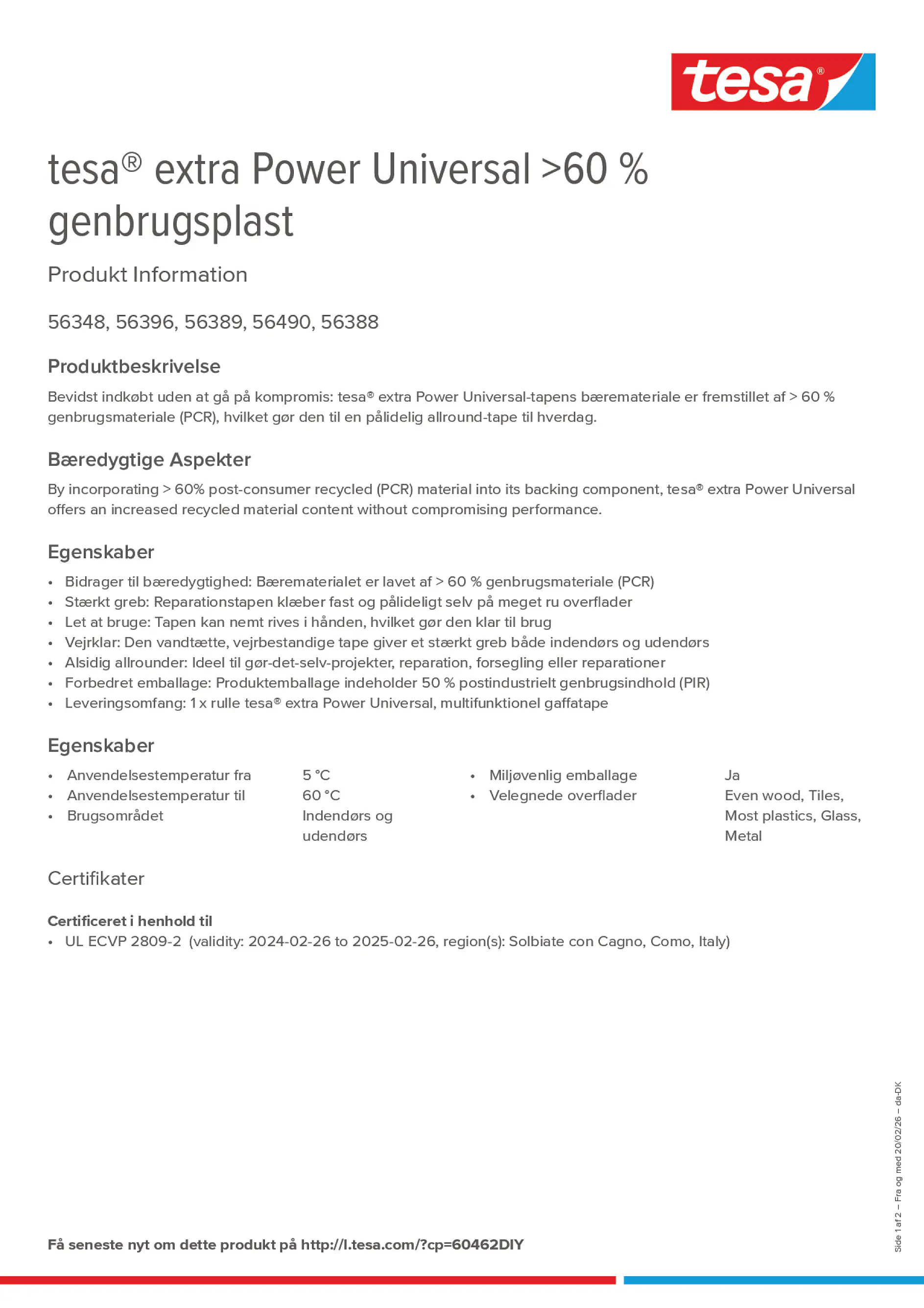Product information_tesa® extra Power 60462DIY_da-DK