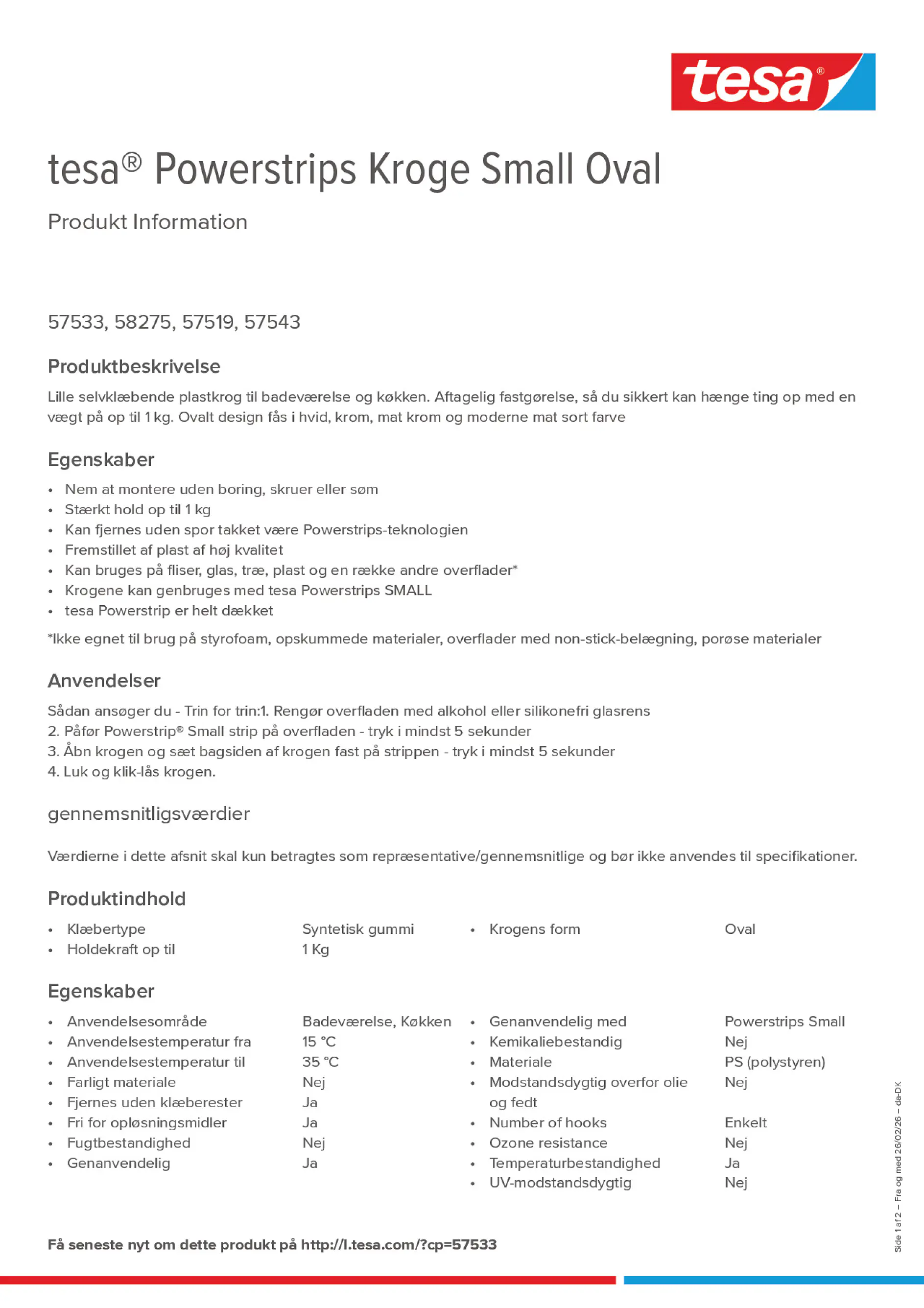 Product information_tesa® Powerstrips 57519_da-DK