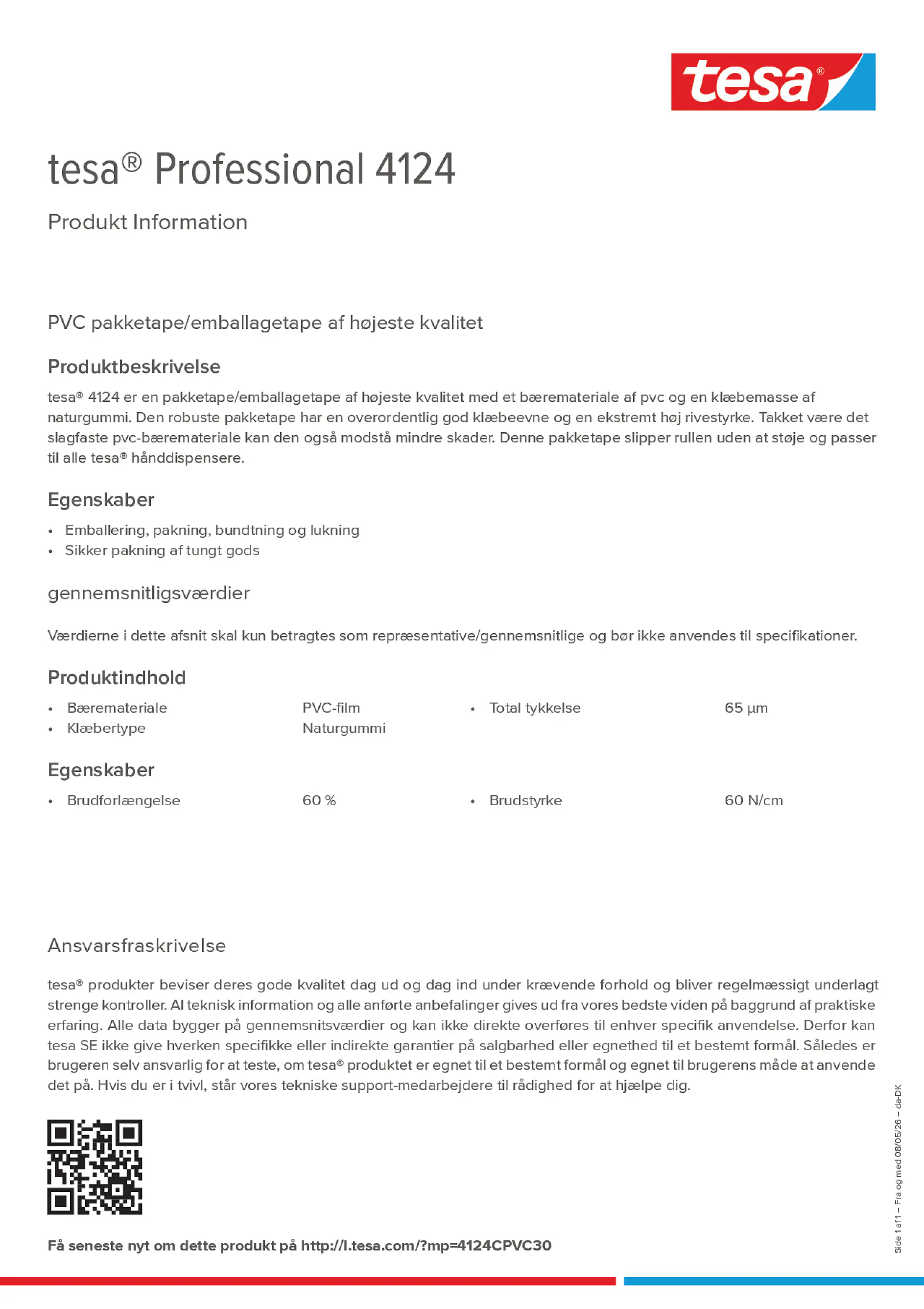 Product information_tesa® Professional 04124_da-DK