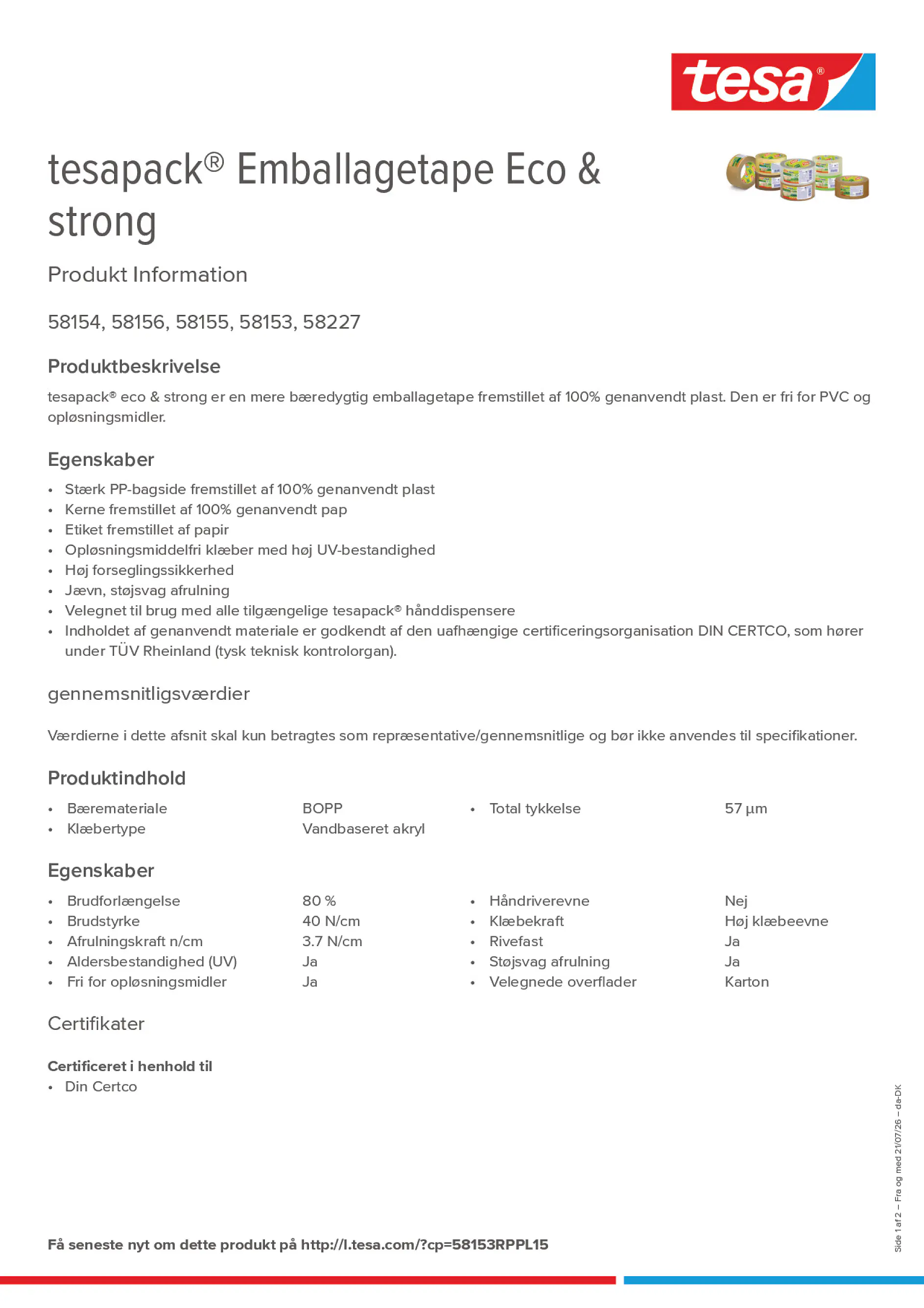 Product information_tesapack® 58153RPPL15_da-DK