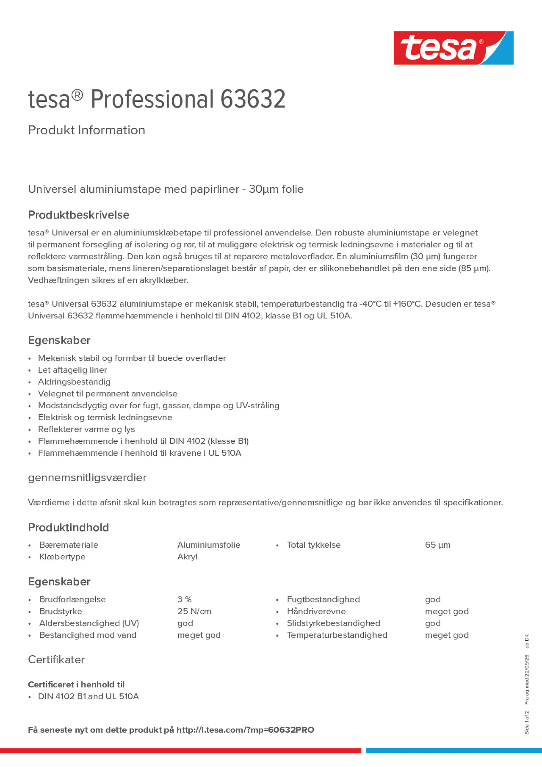 Product information_tesa® Professional 63632_da-DK