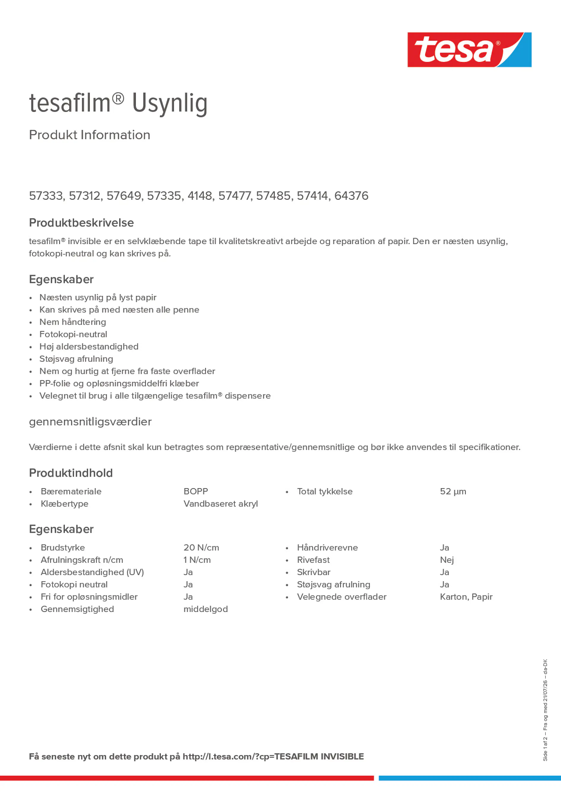 Product information_tesafilm® 4148_da-DK